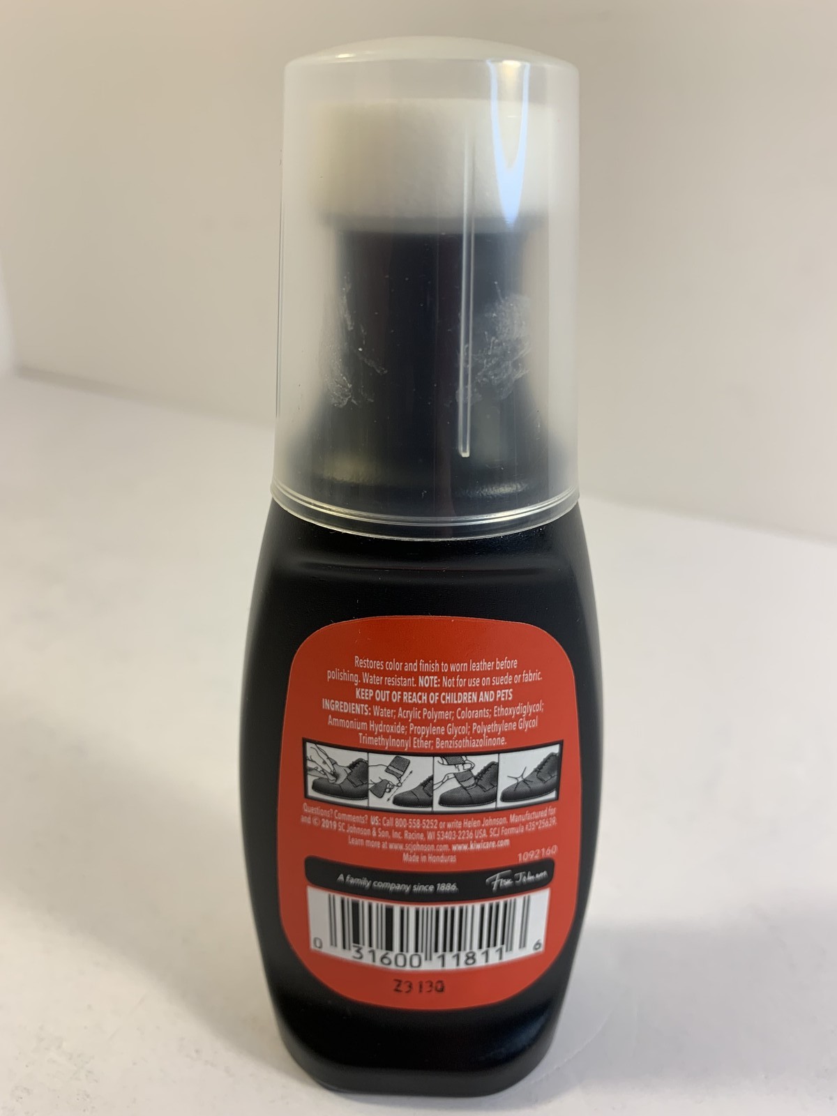 KIWI Leather Dye for Black Shoes 75ml (2.5 fl oz) Water Resistant Color Restorer