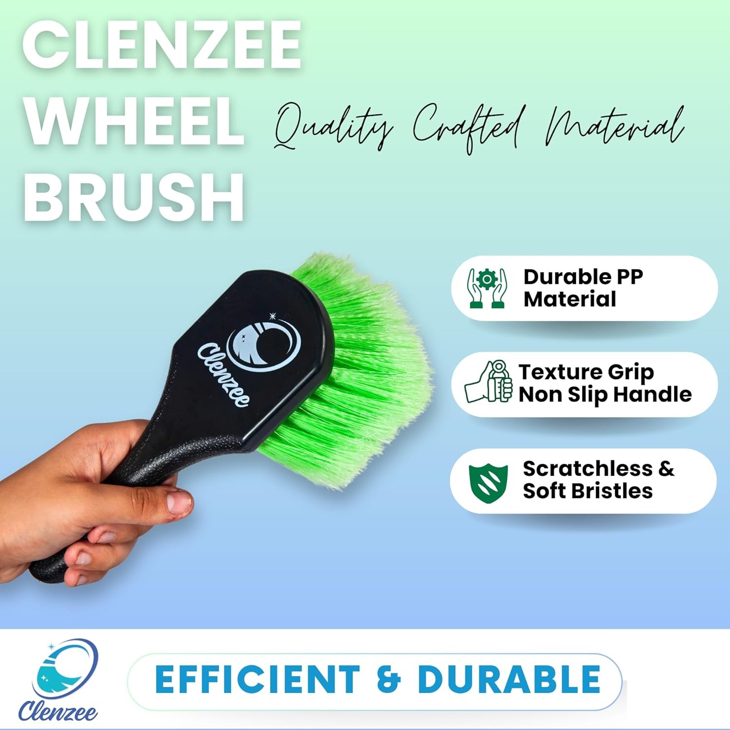 Microfiber Wheel Brush and Nylon Bristles Tire Brush | Regular + Medium 2