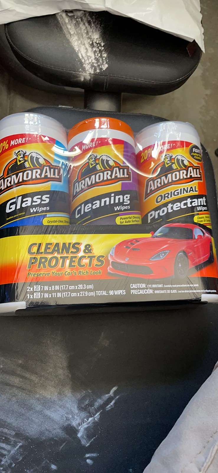 Fresh Scented Car Wipes: 30 Count Each of Cleaning, Protectant & Glass Wipes