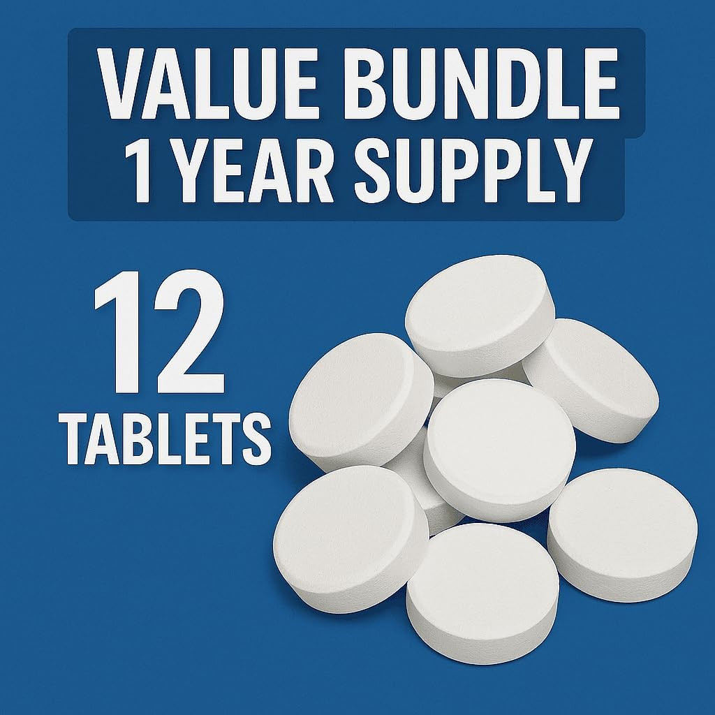 Jetted Tub Cleaner Bathtub Tabs – 12 Cleaning Tablets, Compatible with Whirlpoo