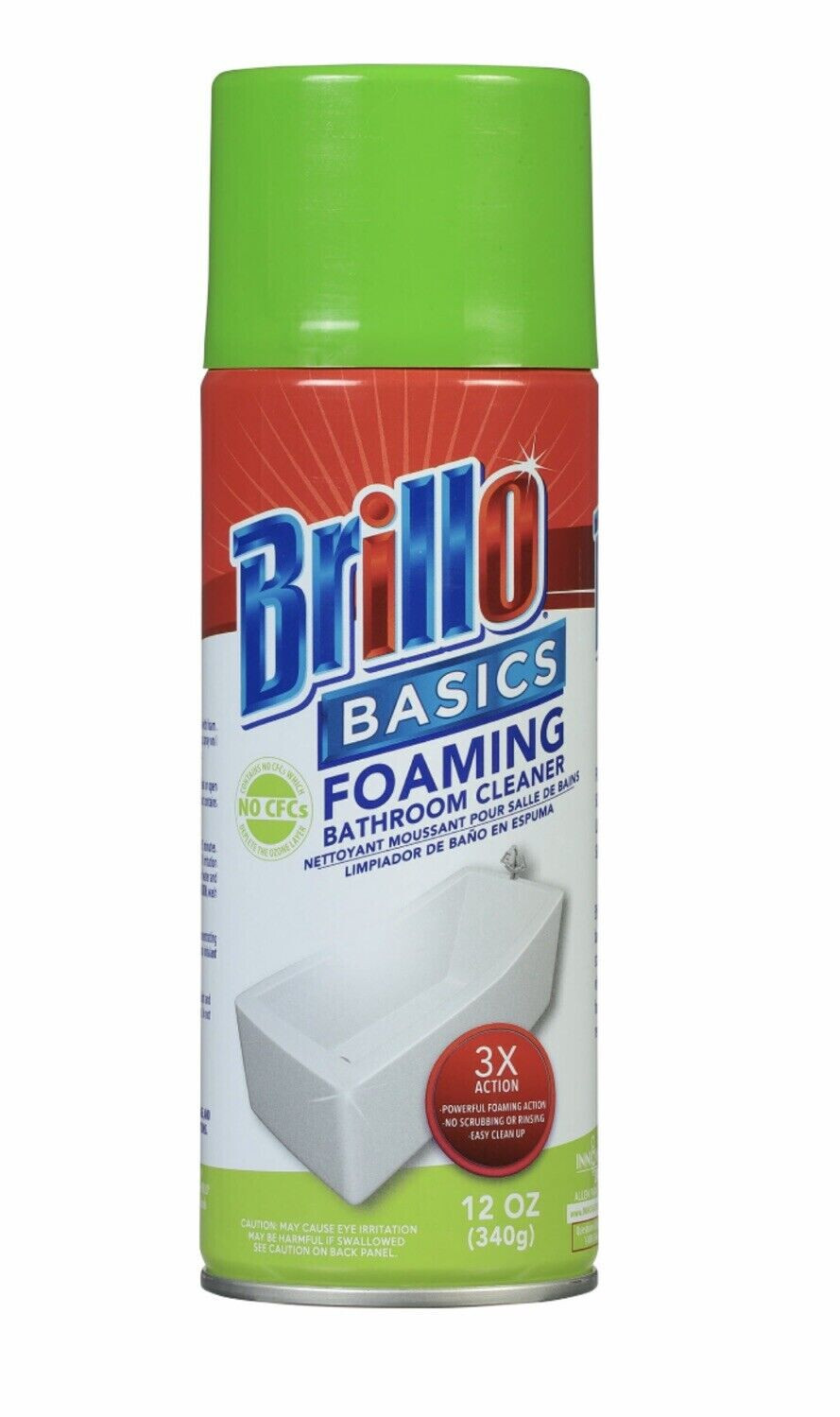 LOT OF 3-Brillo Basics Foaming Bathroom Shower Cleaner 12oz 3x Action