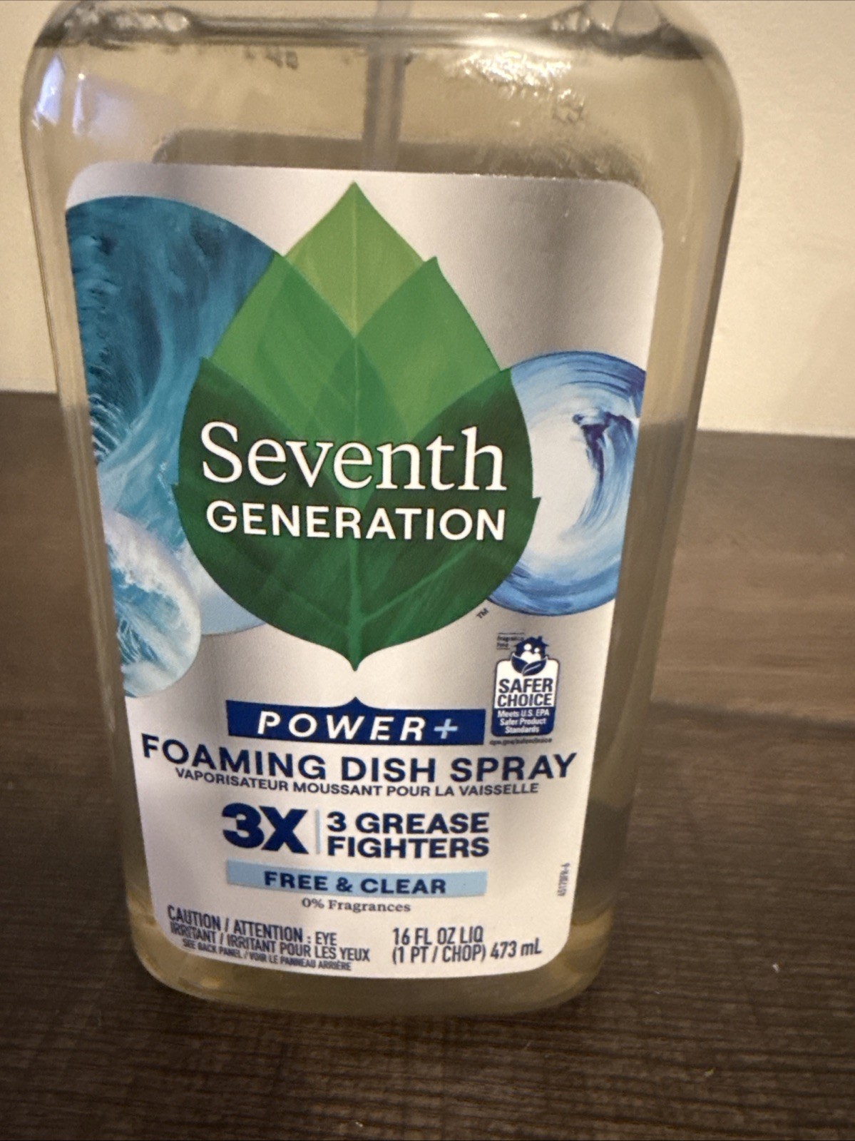 2-SEVENTH GENERATION POWDER+ FOAMING DISH SPRAY 16 OZ. EACH ORANGE & CLEAR, NEW