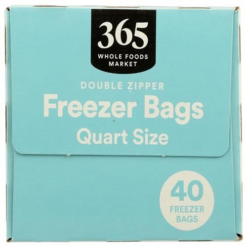 Whole Foods Market, Quart Size Freezer Bags, Double Zipper, 40 Count – Pack Of 2