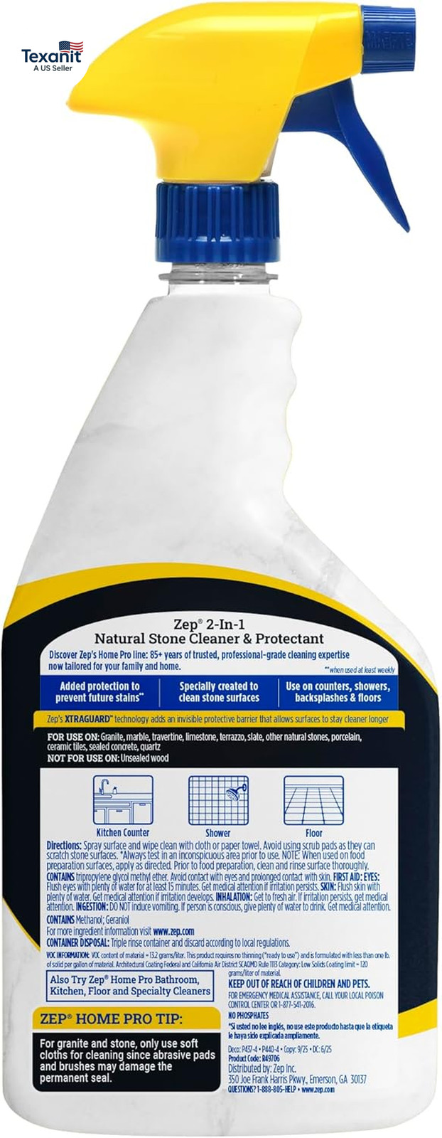 Home Pro 2-In-1 Natural Stone Cleaner & Protectant. 24 Fl. Oz. (Pack of 1)