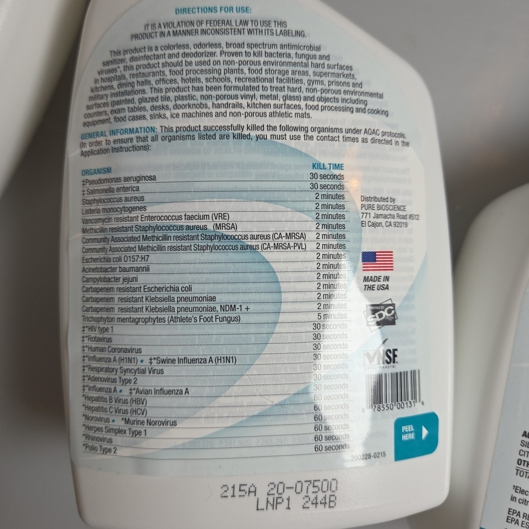 Pure Hard Surface Cleaner Apparel Accessories 32oz ~ Lot of 3