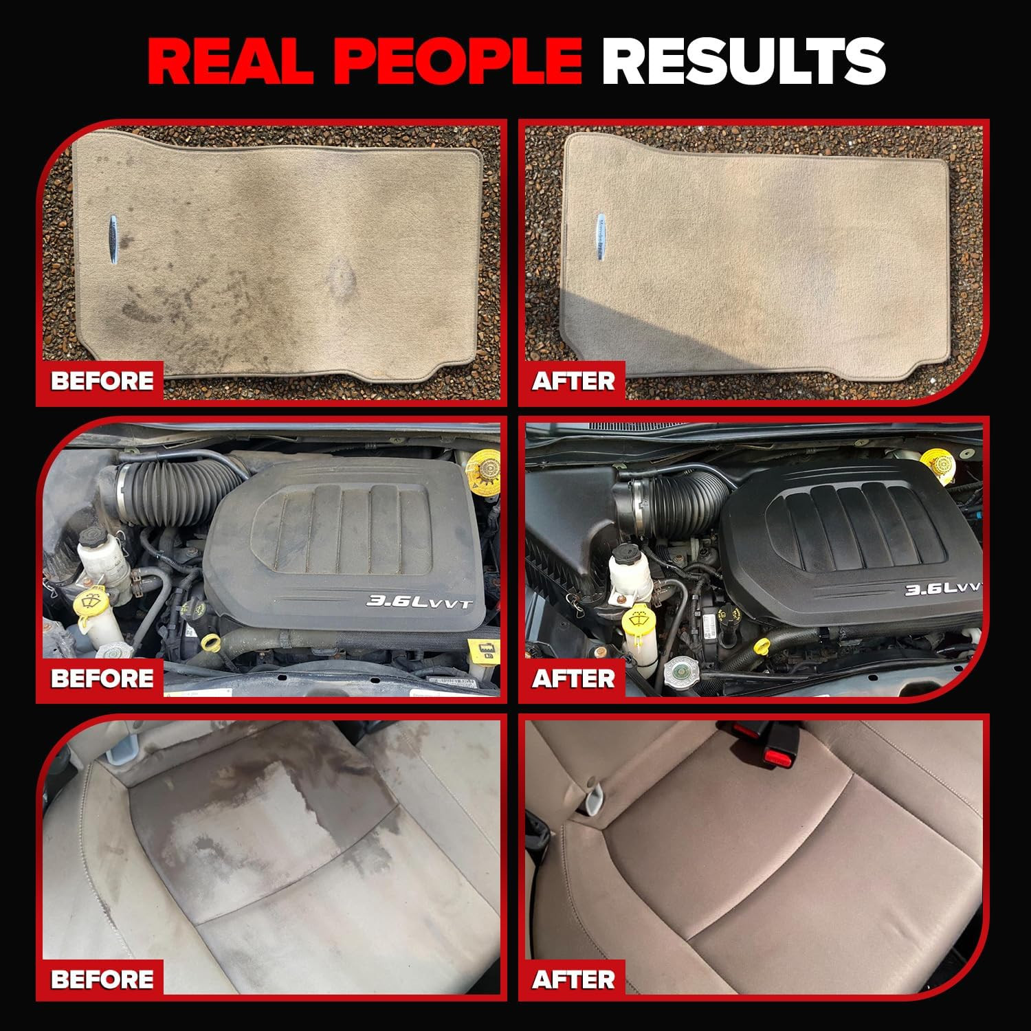 Car Interior Cleaner – Deep Clean Upholstery and Leather Car Seats – Safe All-In