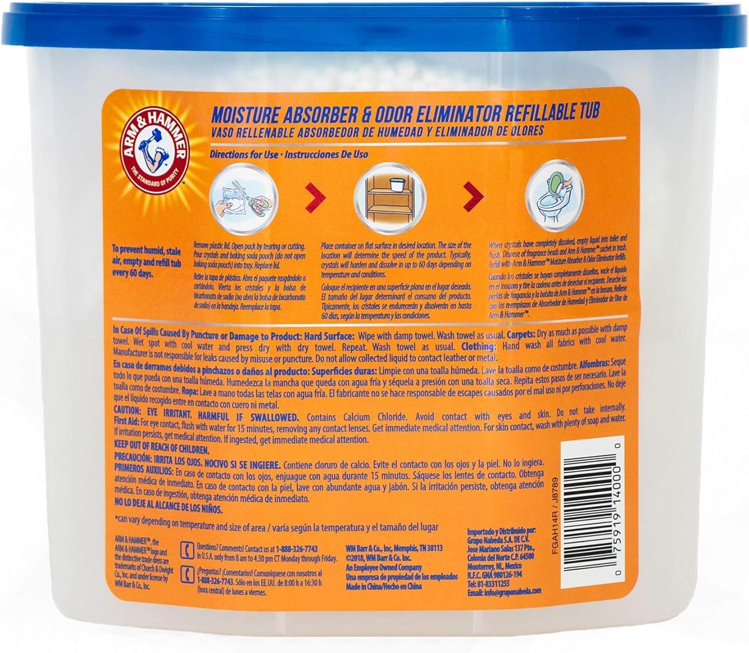 Fragrance Free Refillable Moisture Absorber and Odor Eliminator 14 oz. Tub
