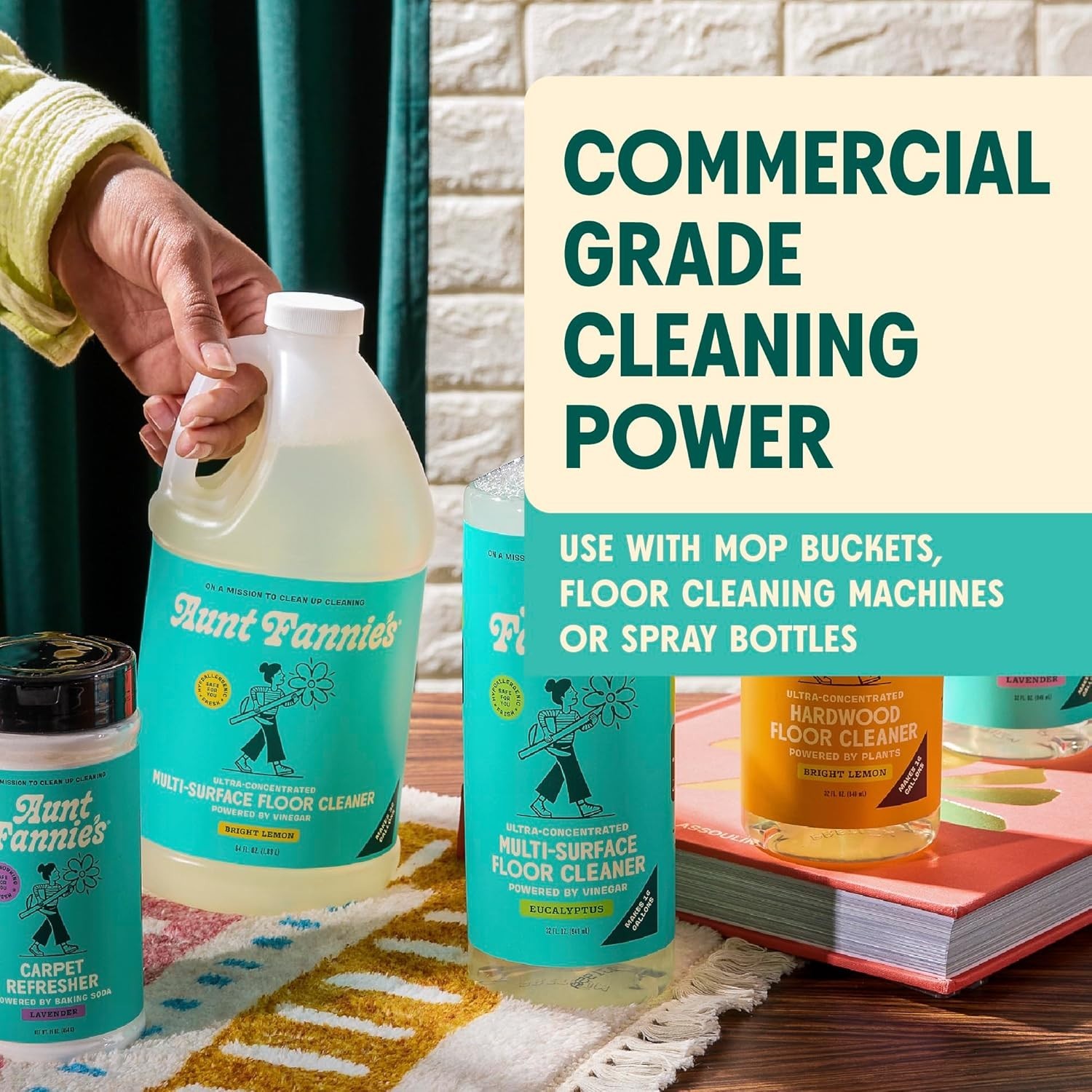 Natural Lemon-Scented Vinegar Floor Cleaner – Concentrated 64 oz Value Size