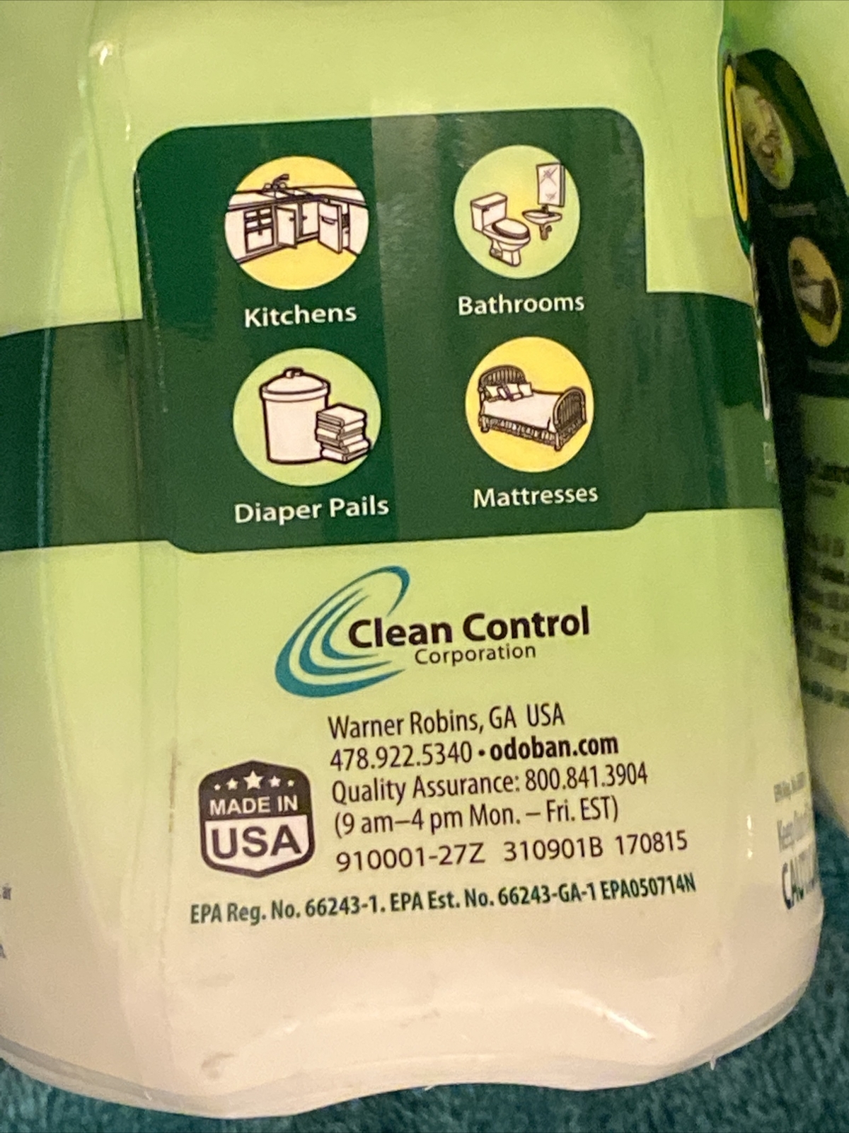 2x OdoBan Disinft Fabric Air Spray Kills 99.9 on Multi Surfaces 27 oz Bottles