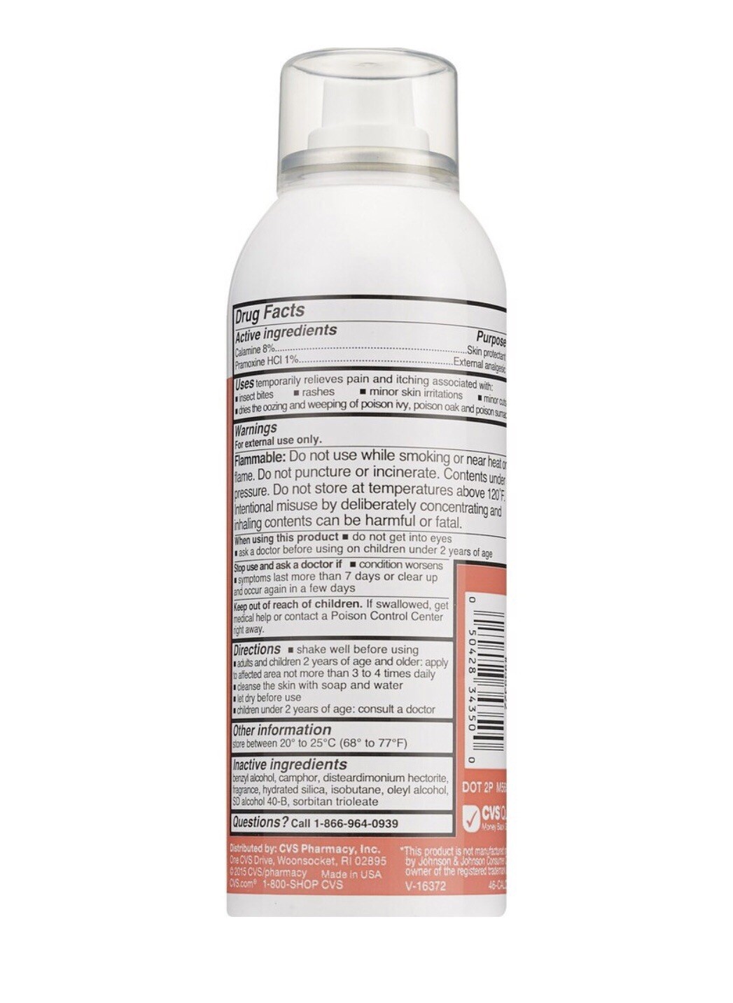 CVS Health No-Rub Calamine Plus Spray 4.1 oz, Relieves Itching New MF