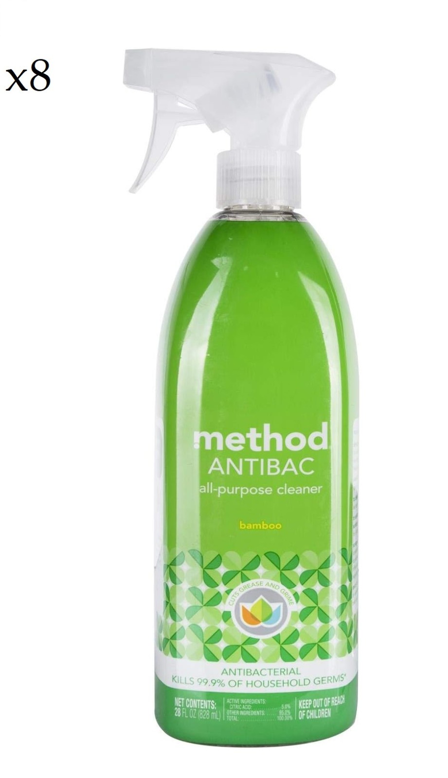 8 Pack Case of Method Home Care Antibac Cleaner Bamboo 28 Fl Oz
