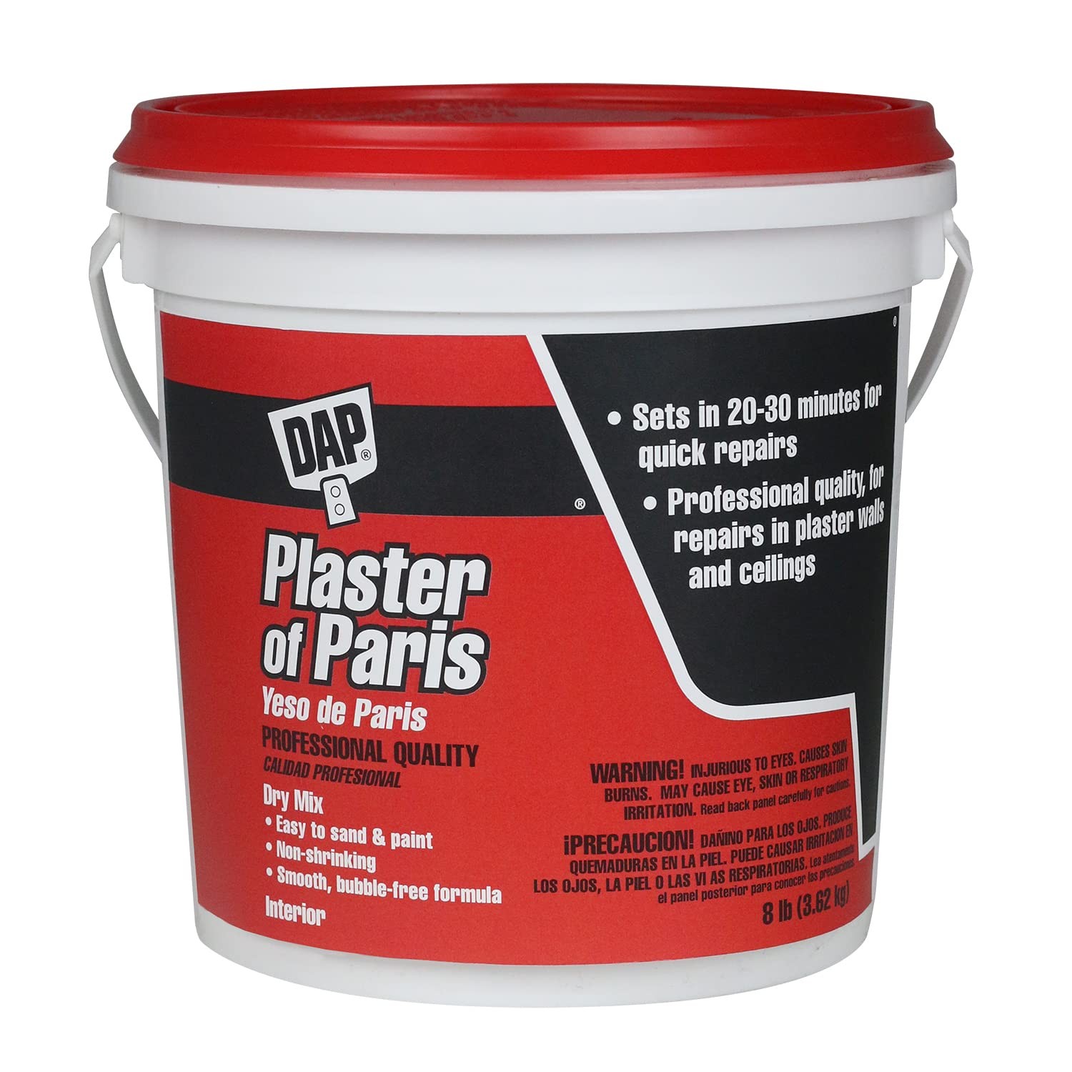 White 8 Lb Dry Mix Plaster of Paris Tub DAP Brand Product