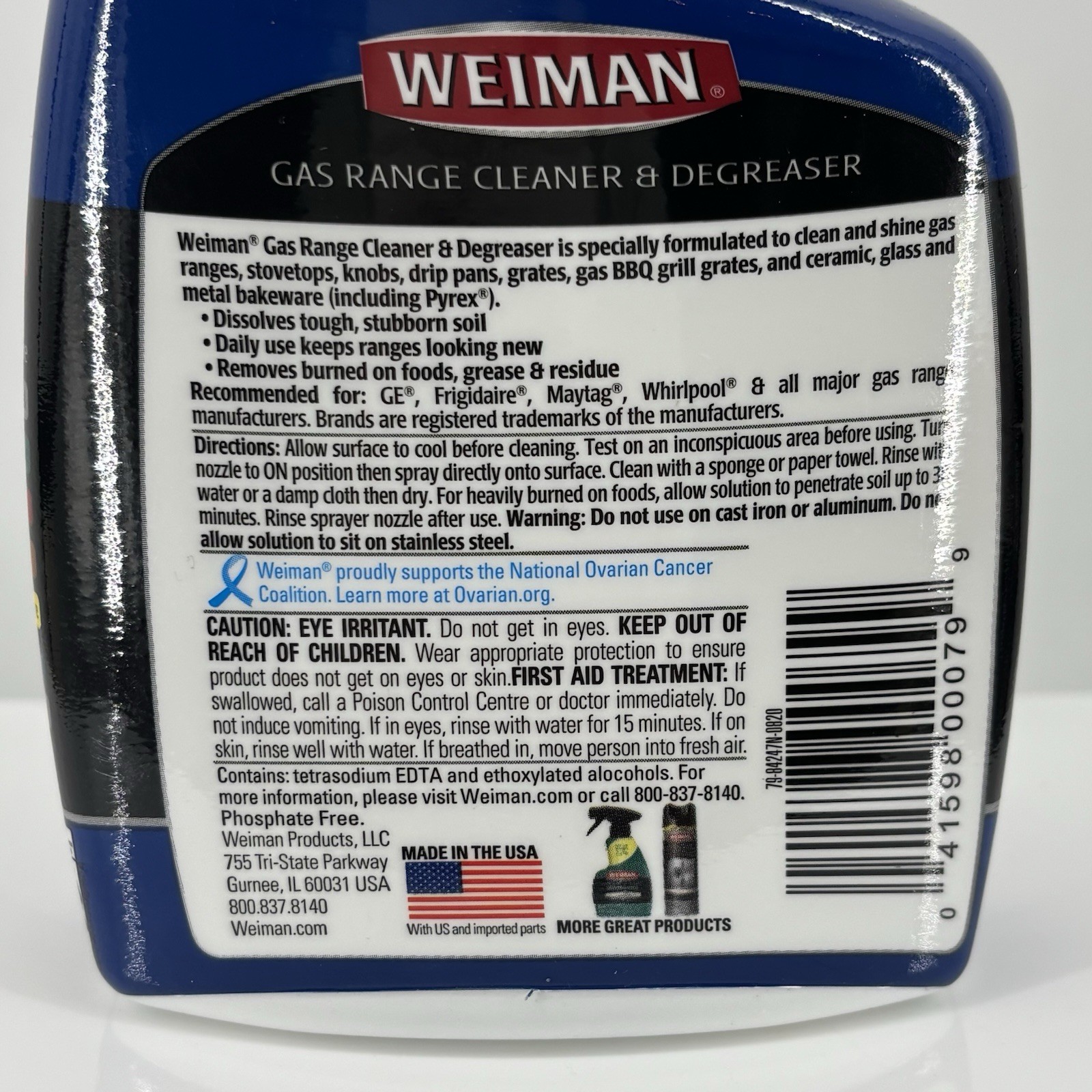 2 Weiman BBQ Gas Range HEAVY DUTY Ceramic CLEANER & DEGREASER 12oz Spray