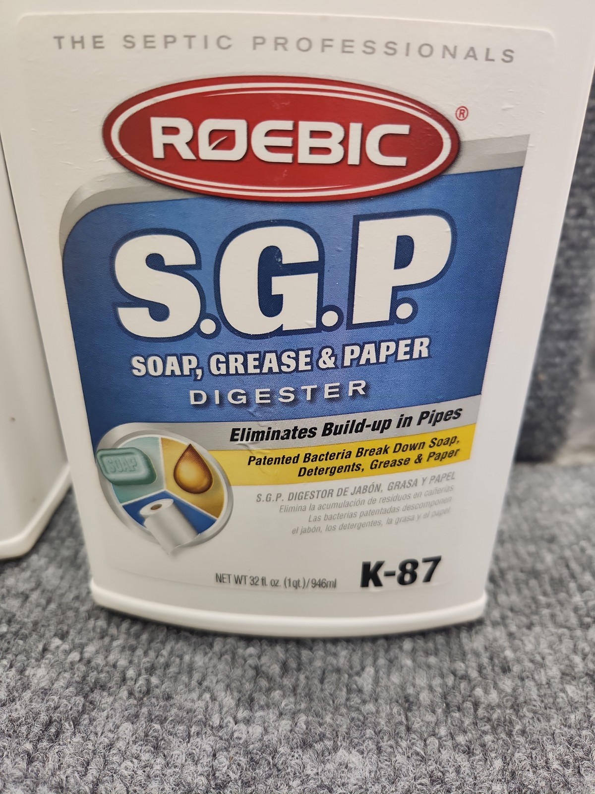 Roebic K-87 32oz SGP Soap Destroyer Digester Drain Septic Tank Cleaner – 2 Pack