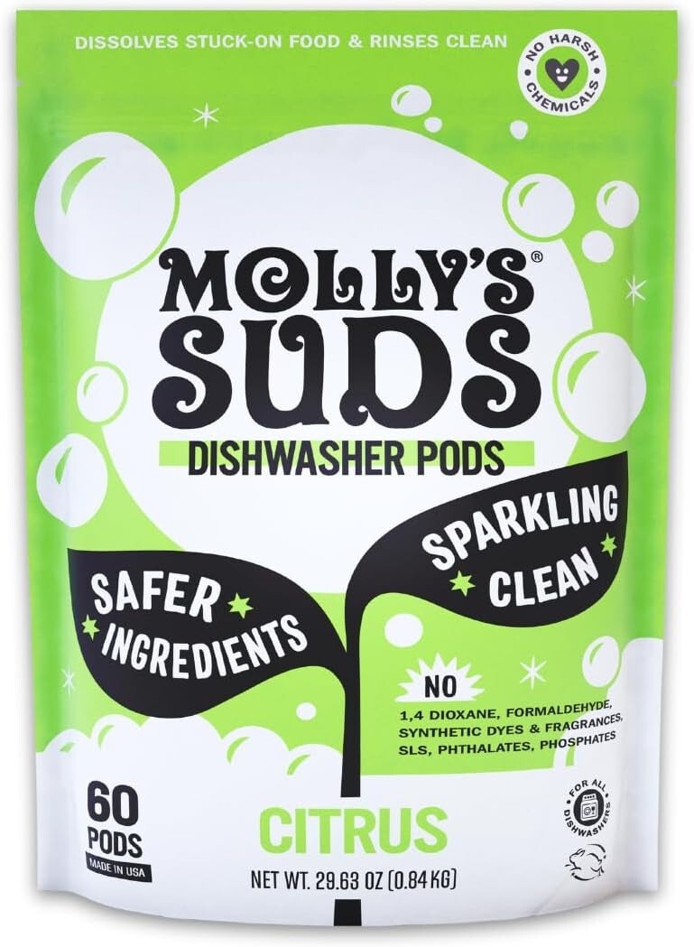 Cruelty-Free 60 Count Dishwasher Pods – Sparkling Clean with Zero Residue