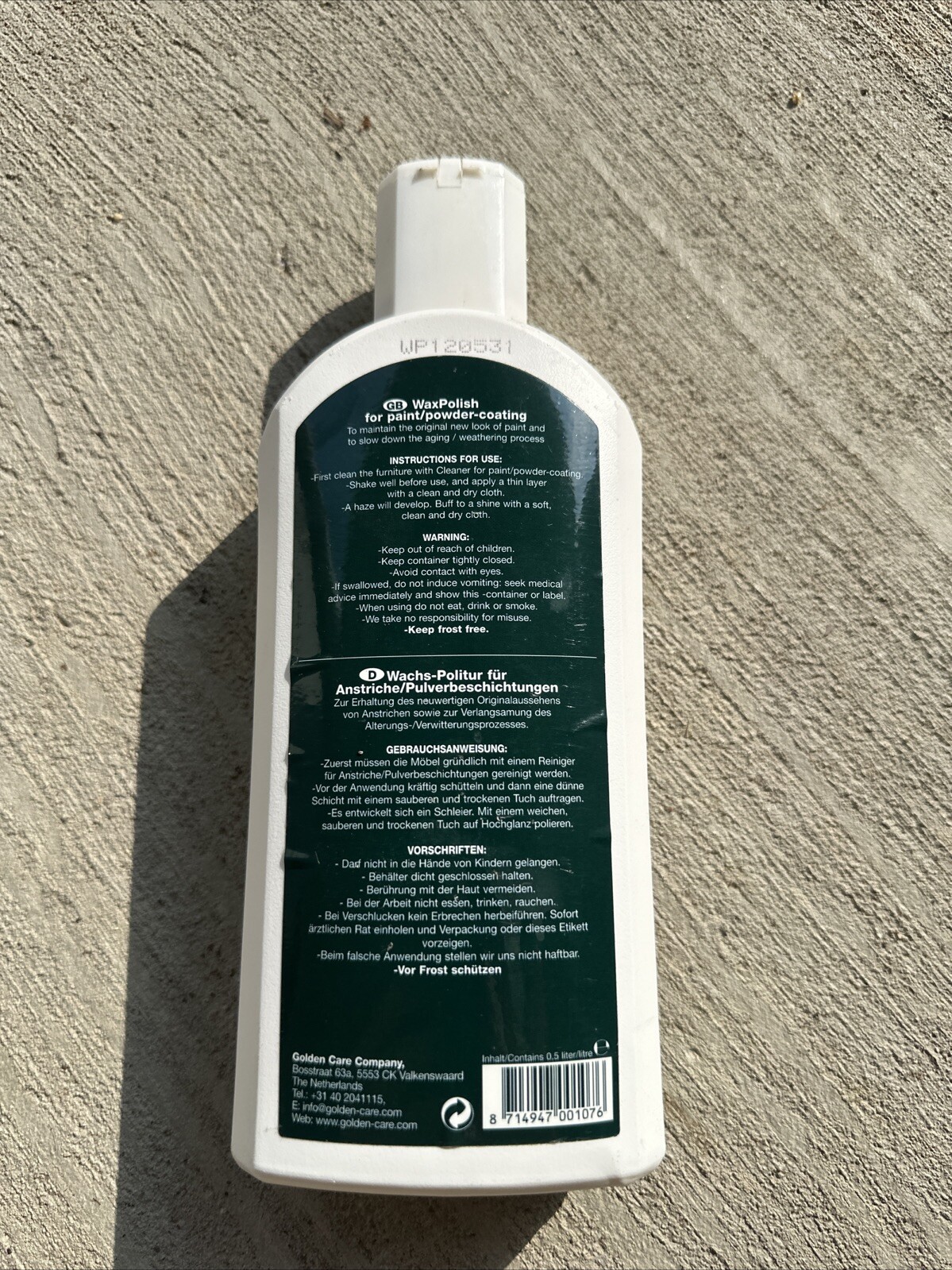 Golden Care Powder Coated Metal Protector NEW .5 Liter