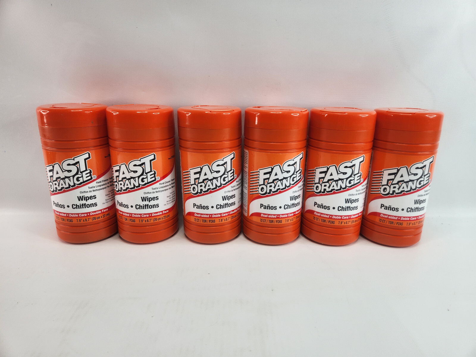 6 Pack Fast Orange Wipe’s – 72 Count Each Canister – Permatex 25051-6PK