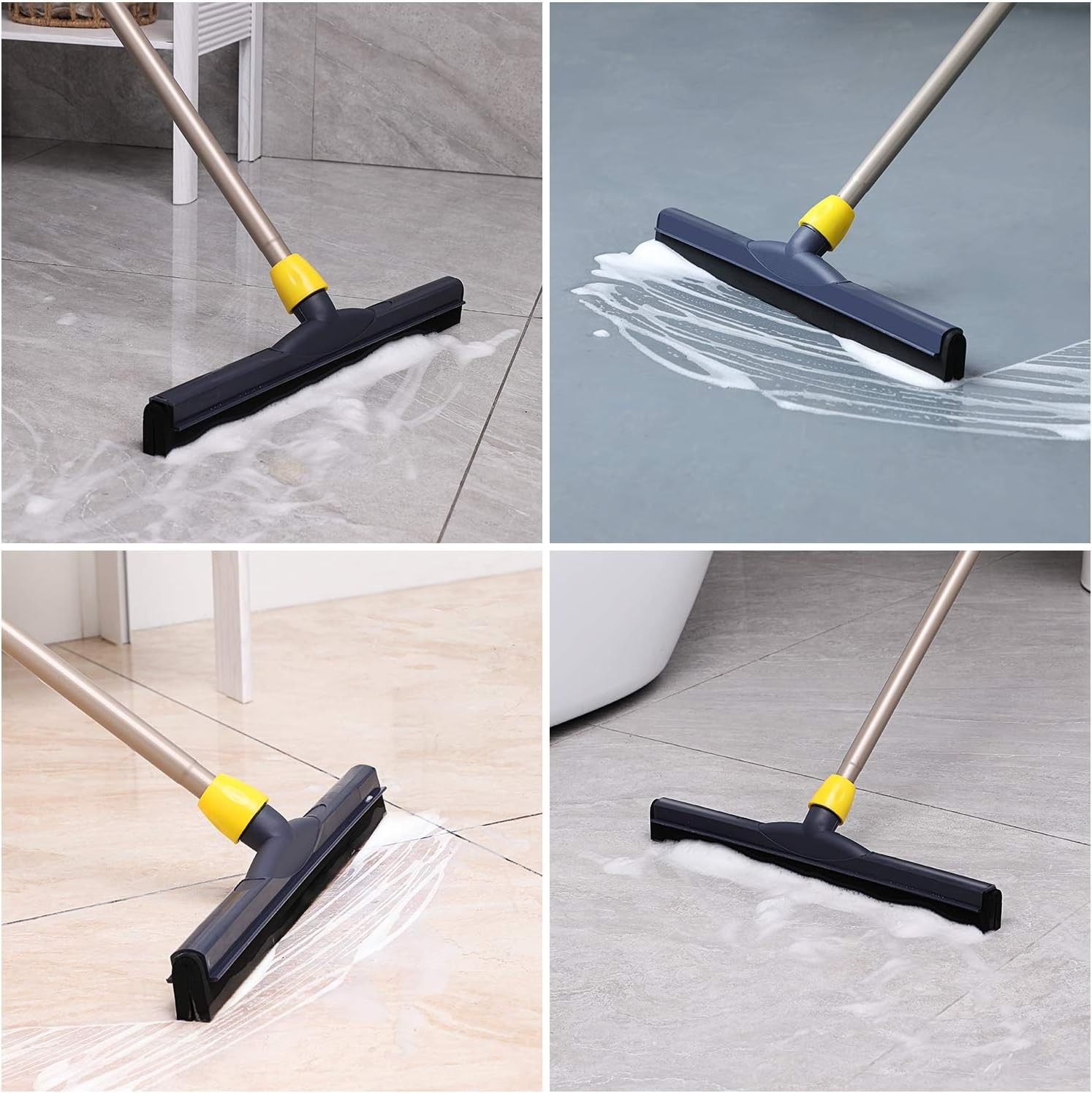 Adjustable Telescopic Floor Squeegee with EVA Foam Blade for Effortless Cleaning