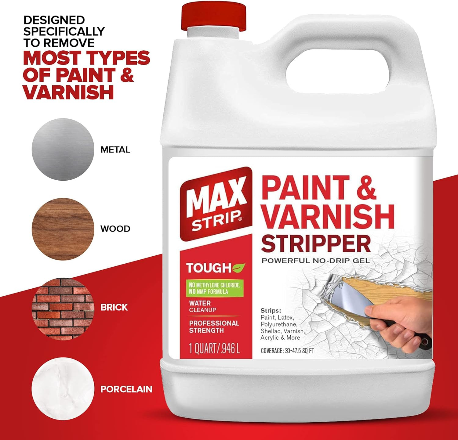 Professional Strength Paint and Varnish Stripper – 1 Gallon – Strips Paint, Late