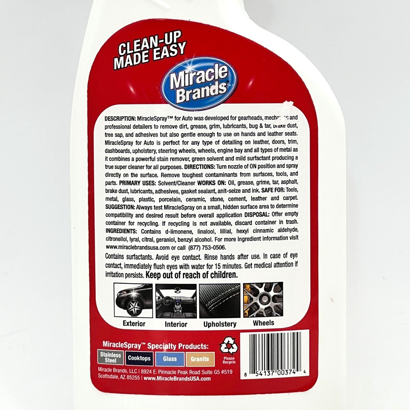 Miracle Spray For Auto 16 Fl Oz Professional Grade Detailing Super Cleaner New