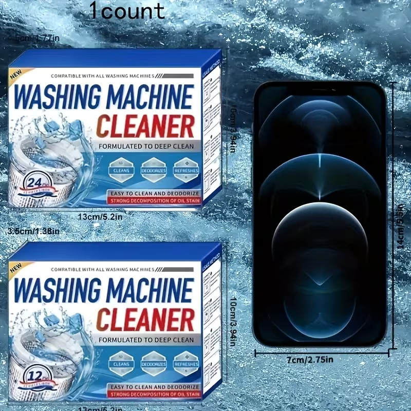 12/24 Pcs Washing Machine Cleaner Descaler Deep Solid Cleaning For HE Tablets