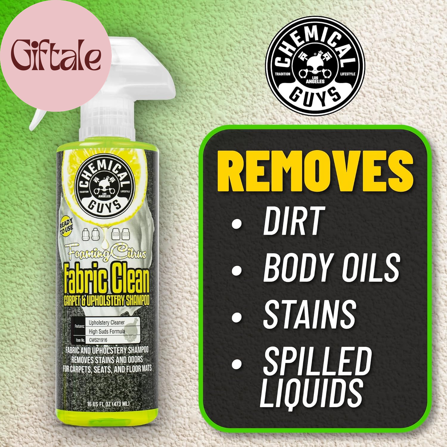 Foaming Citrus Fabric Clean Carpet & Upholstery Cleaner – Car Carpet Cleaner Spr