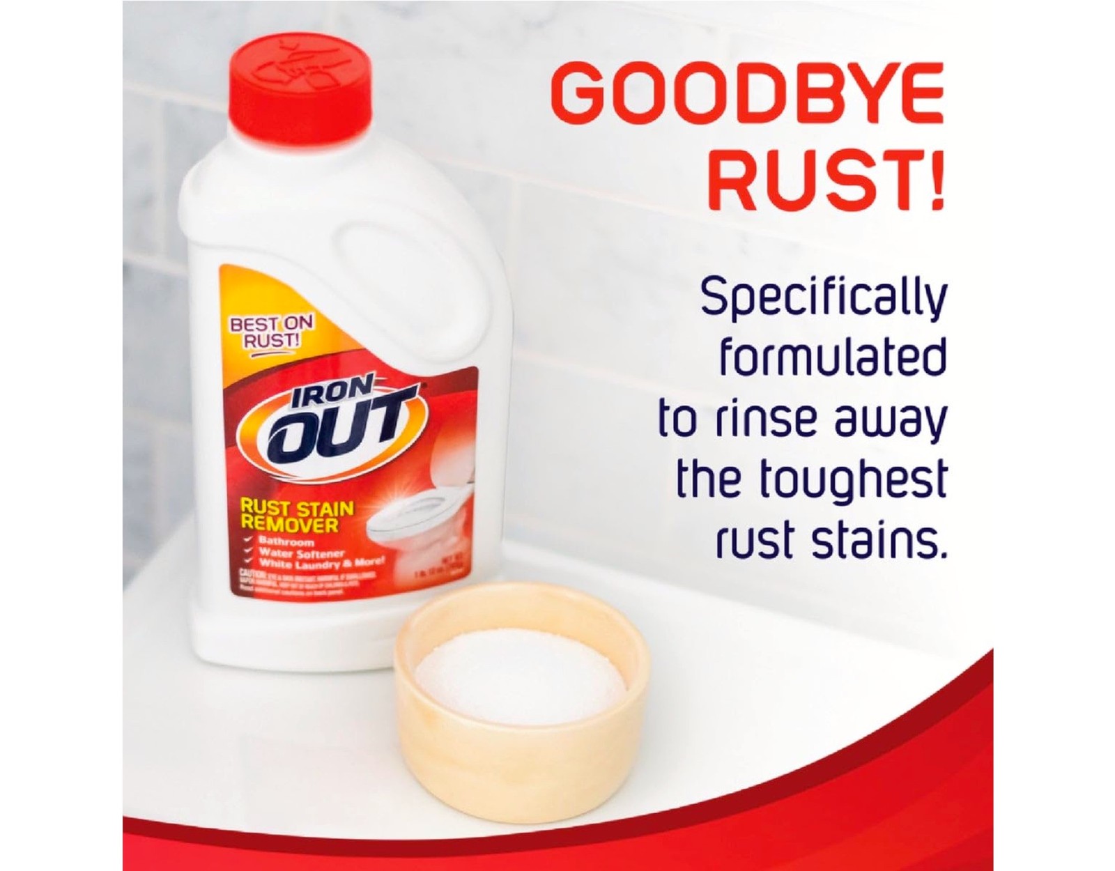 IRON OUT Rust Stain Remover Powder, 1 lb 12 oz Bottle – 4 Pack