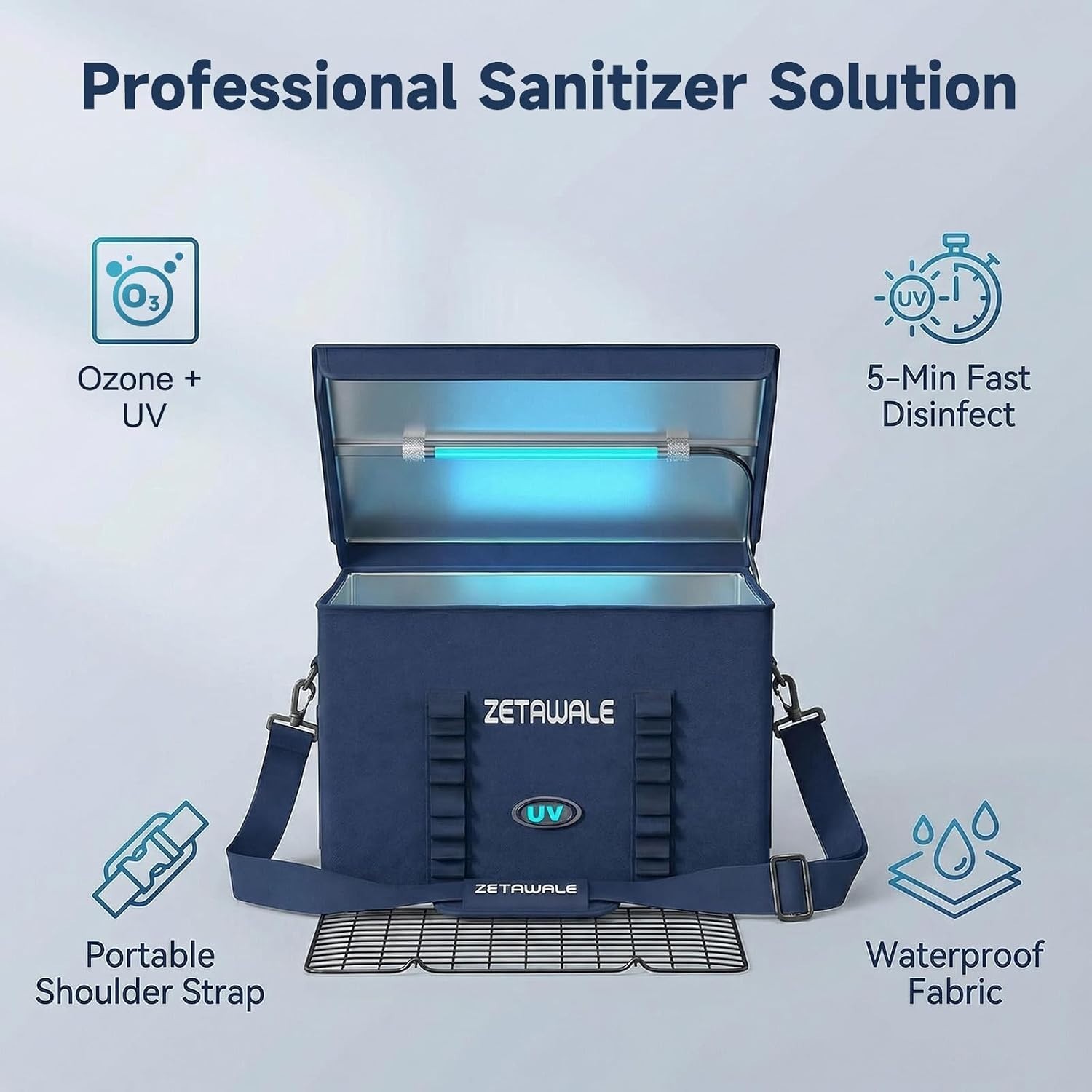 ZETAWALE UV Sanitizer Box Ozone Portable Cleaner&Sanitizing Machine w/ Timer 36L