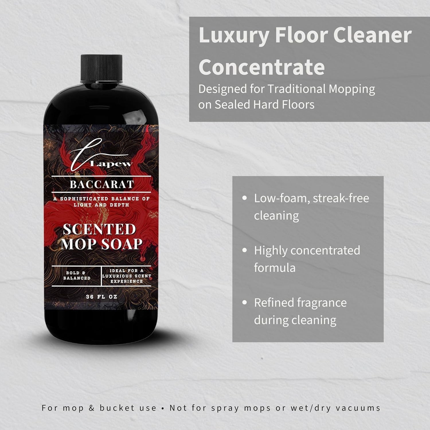Baccarat Scented Mop Soap – Luxury Floor Cleaner Concentrate for Mopping Tile…