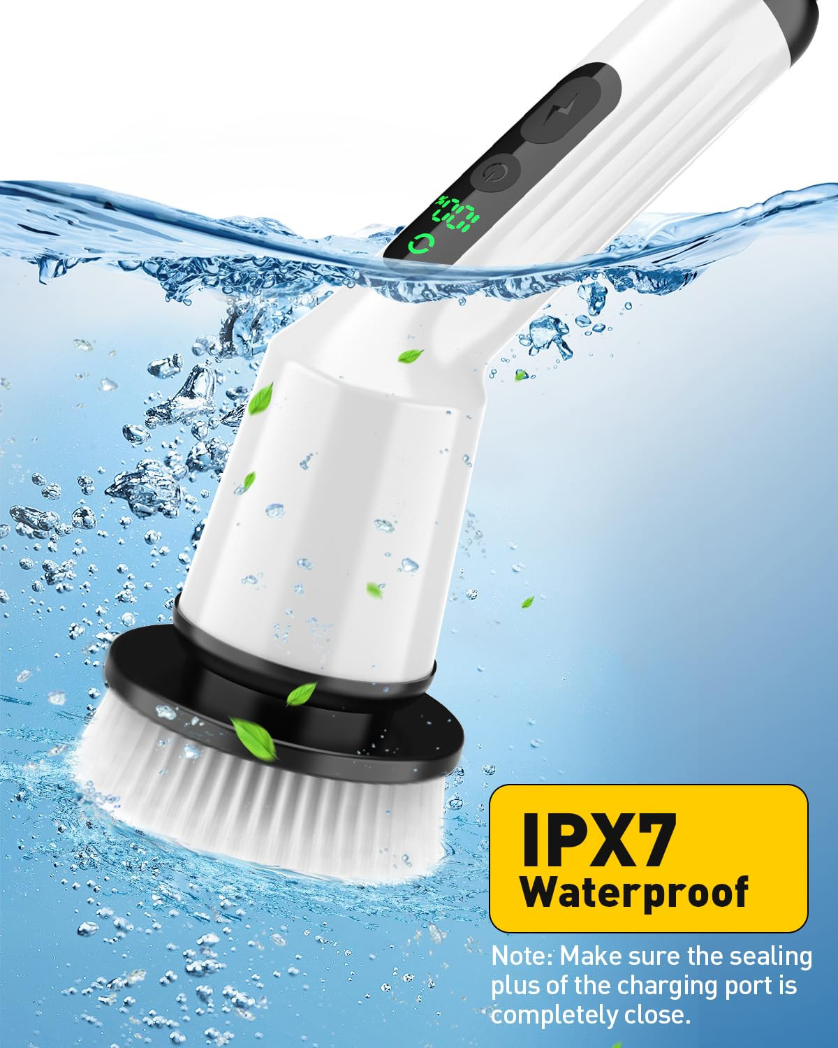 Electric Spin Scrubber for Cleaning Bathroom, Shower Scrubber Cordless Cleaning