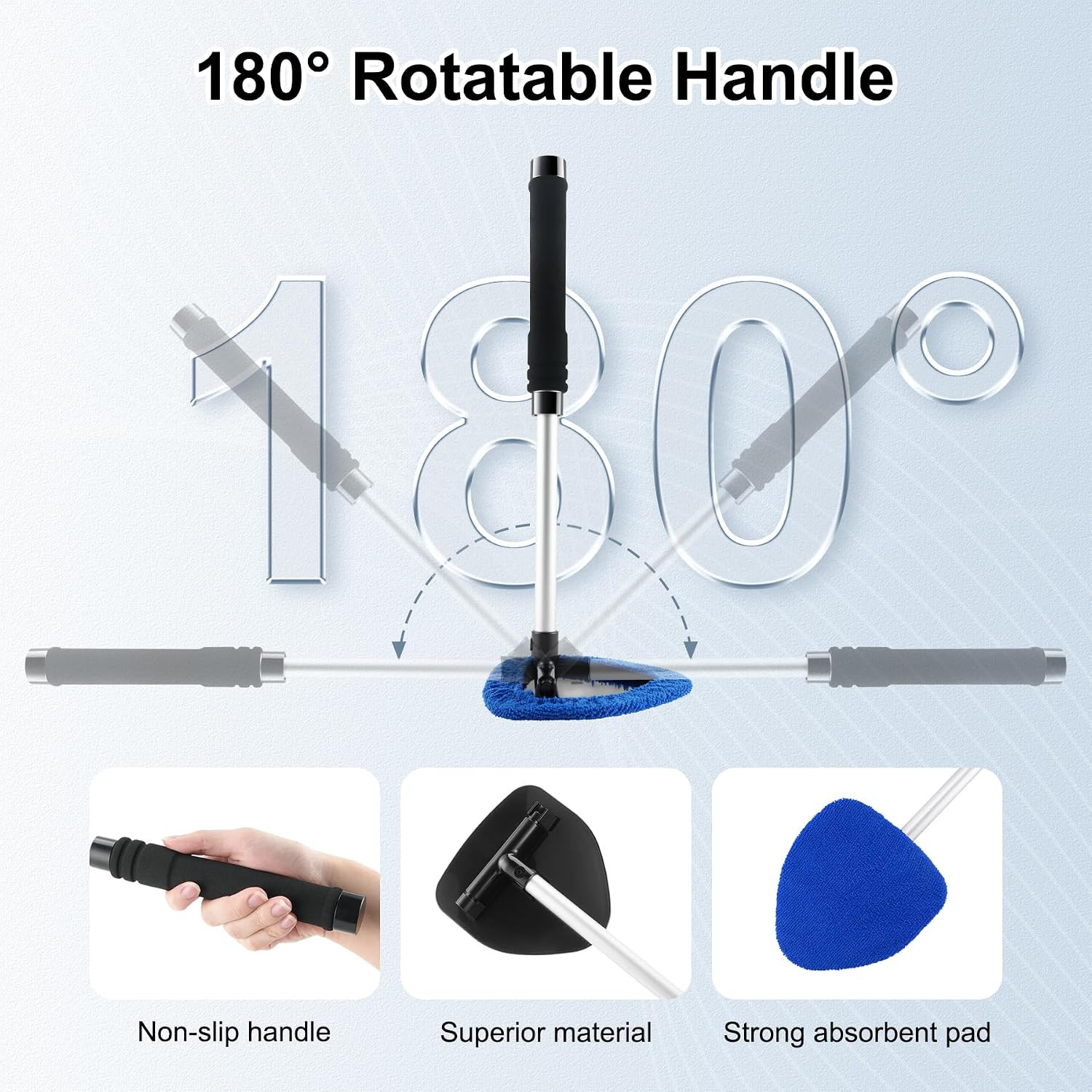 Windshield Cleaner Tool, Car Interior and Exterior Window Cleaning Kit with Exte