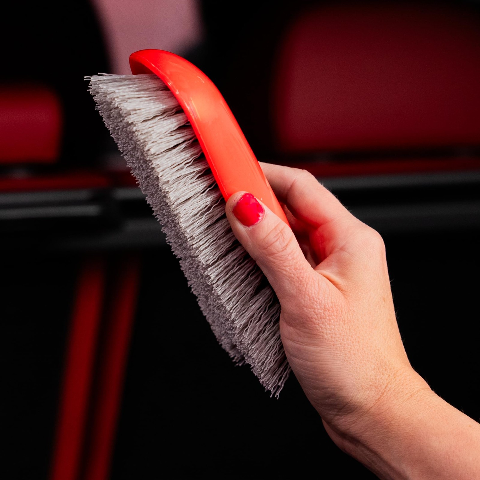 Stiff Bristle Carpet and Upholstery Cleaning Scrub Brush for Automotive, Home
