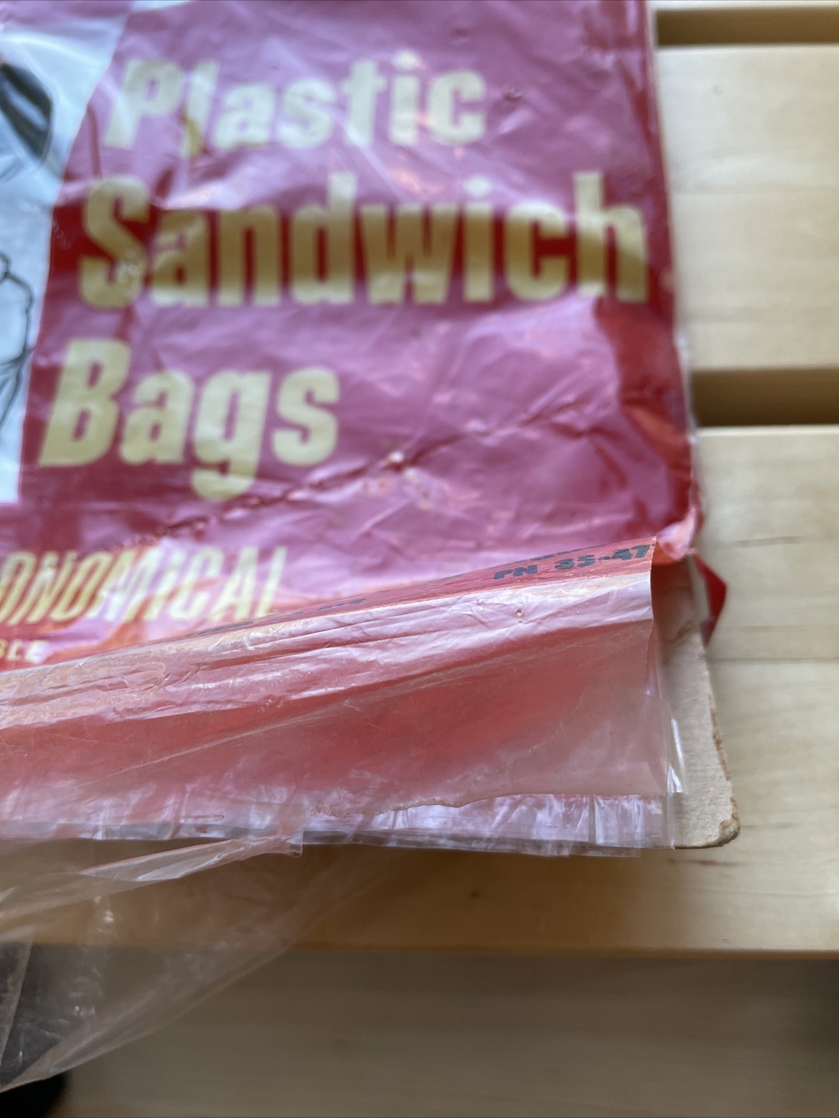 Vintage Plastic Sandwich Bags in Original Packaging Advertising Opened