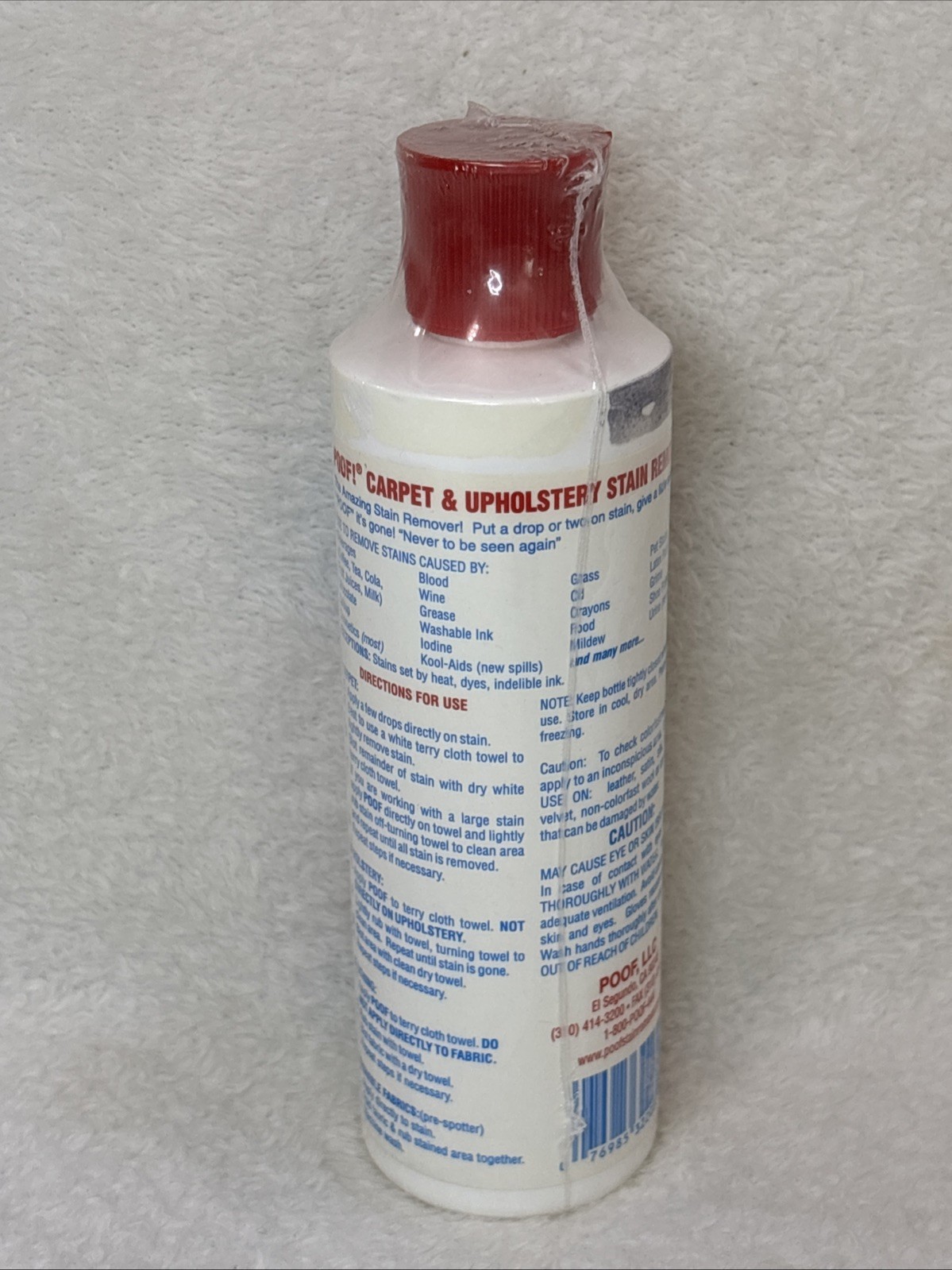 Poof Stain Remover Non-Toxic Non-Flammable Biodegradable 8oz Sealed Made In USA