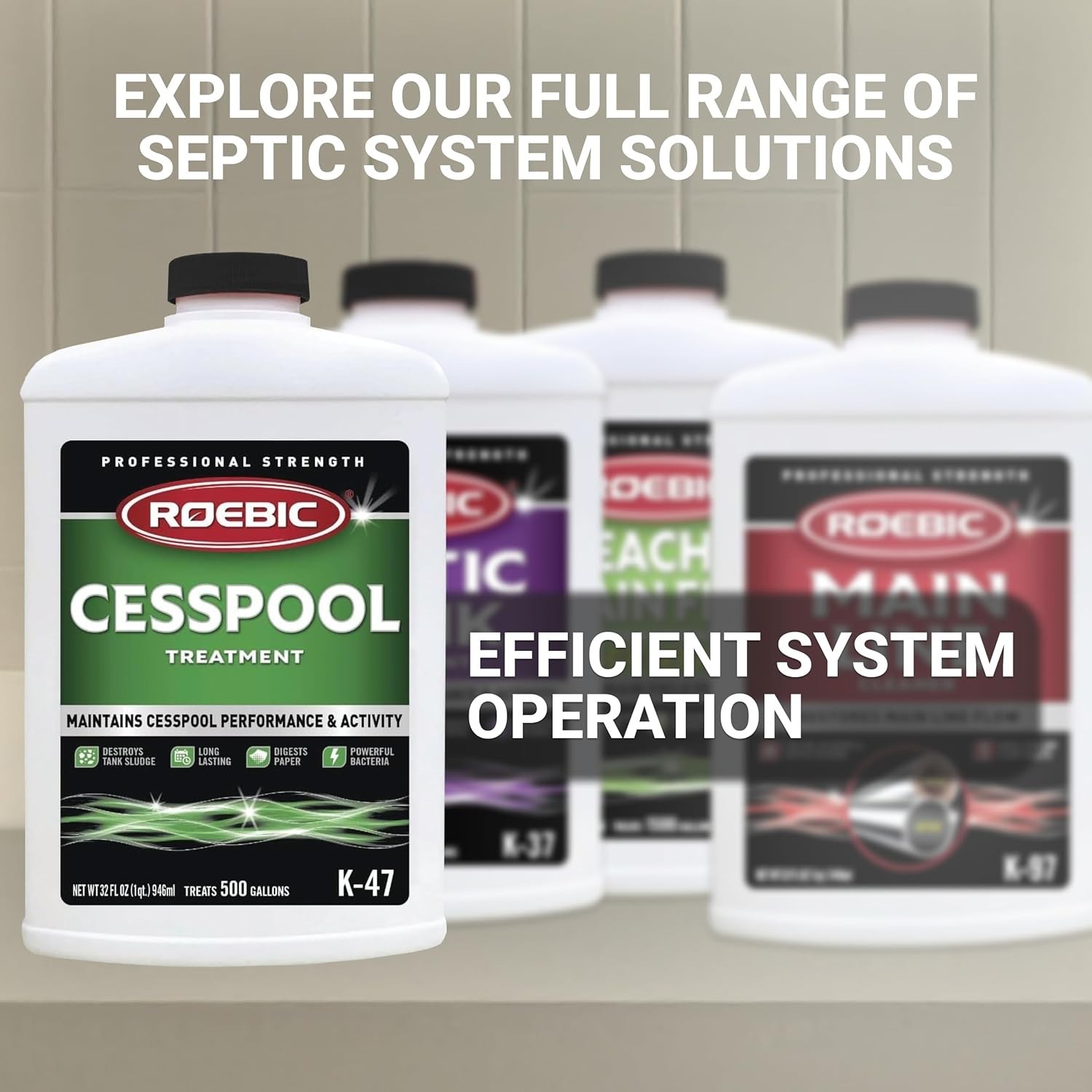 32oz Cesspool Treatment by Roebic – Prevents Buildup & Destroys Sludge Naturally