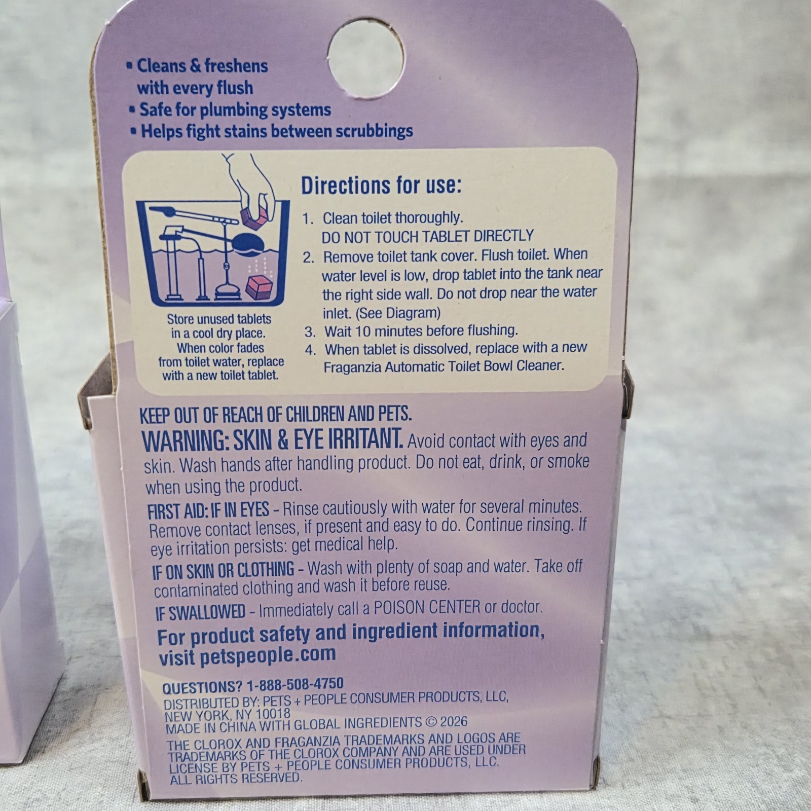 2x Clorox Fraganzia Automatic Toilet Bowl Cleaner Lavender Bleach Free Tablet