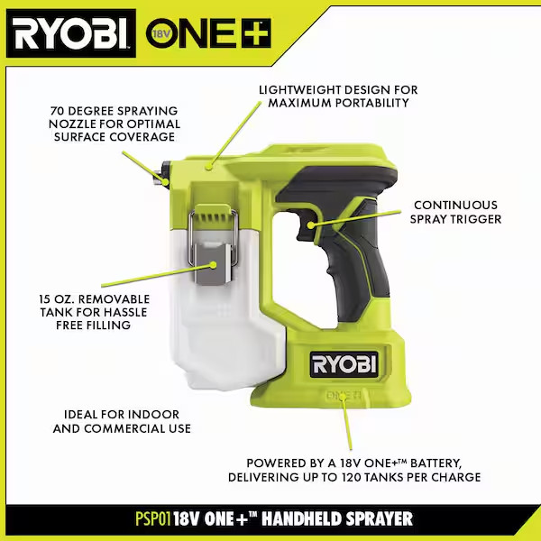 18V Cordless Handheld Sprayer Cleaning Disinfecting Tool (Tool Only)
