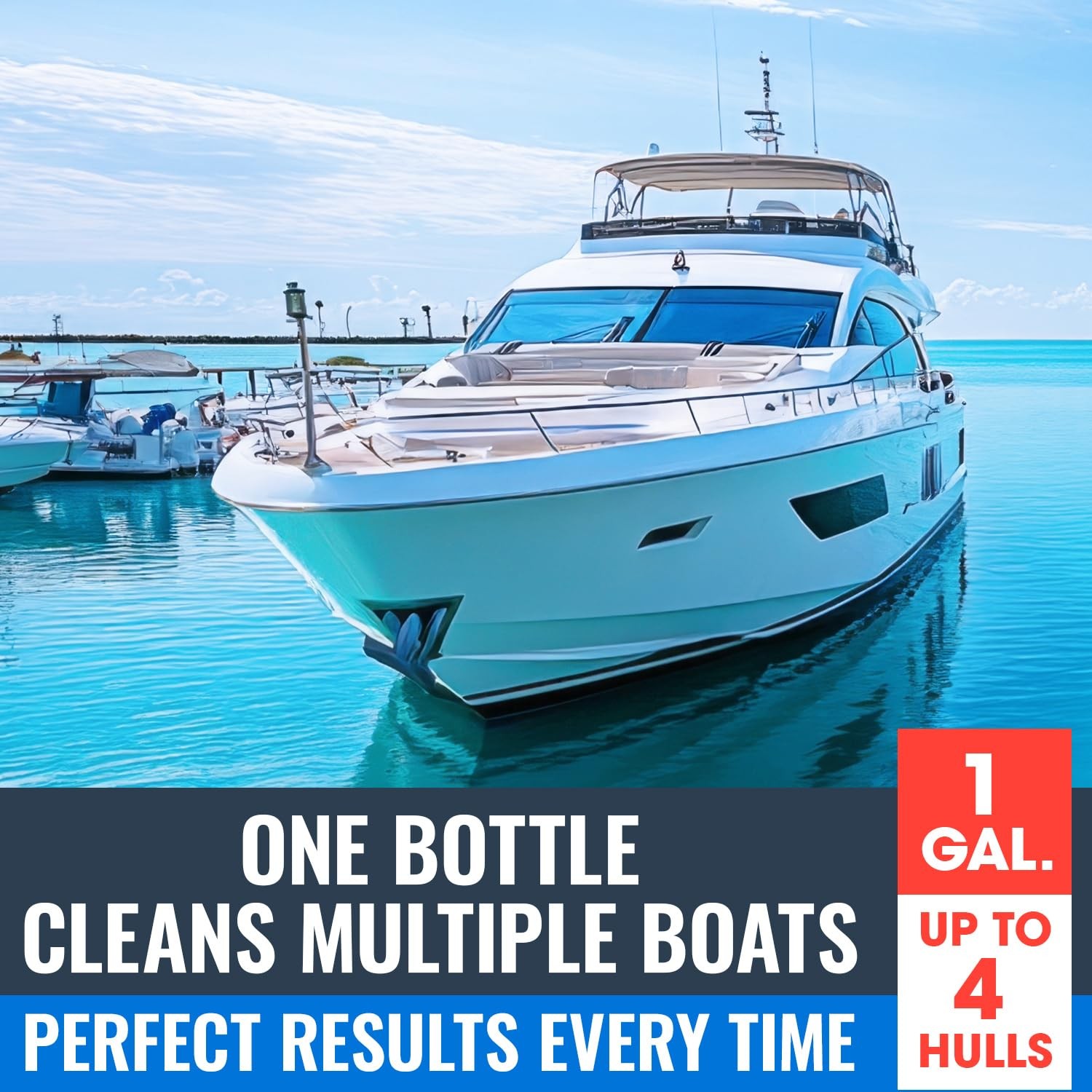 Instant Boat Hull Cleaner – Dual Acid Formula for Scum, Rust, Hard Water Stains