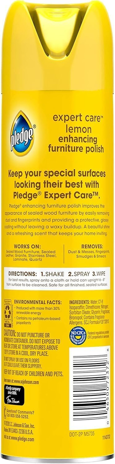 Pledge Enhancing Polish Spray, Wood Furniture & Stainless Steel Polish, Remove D