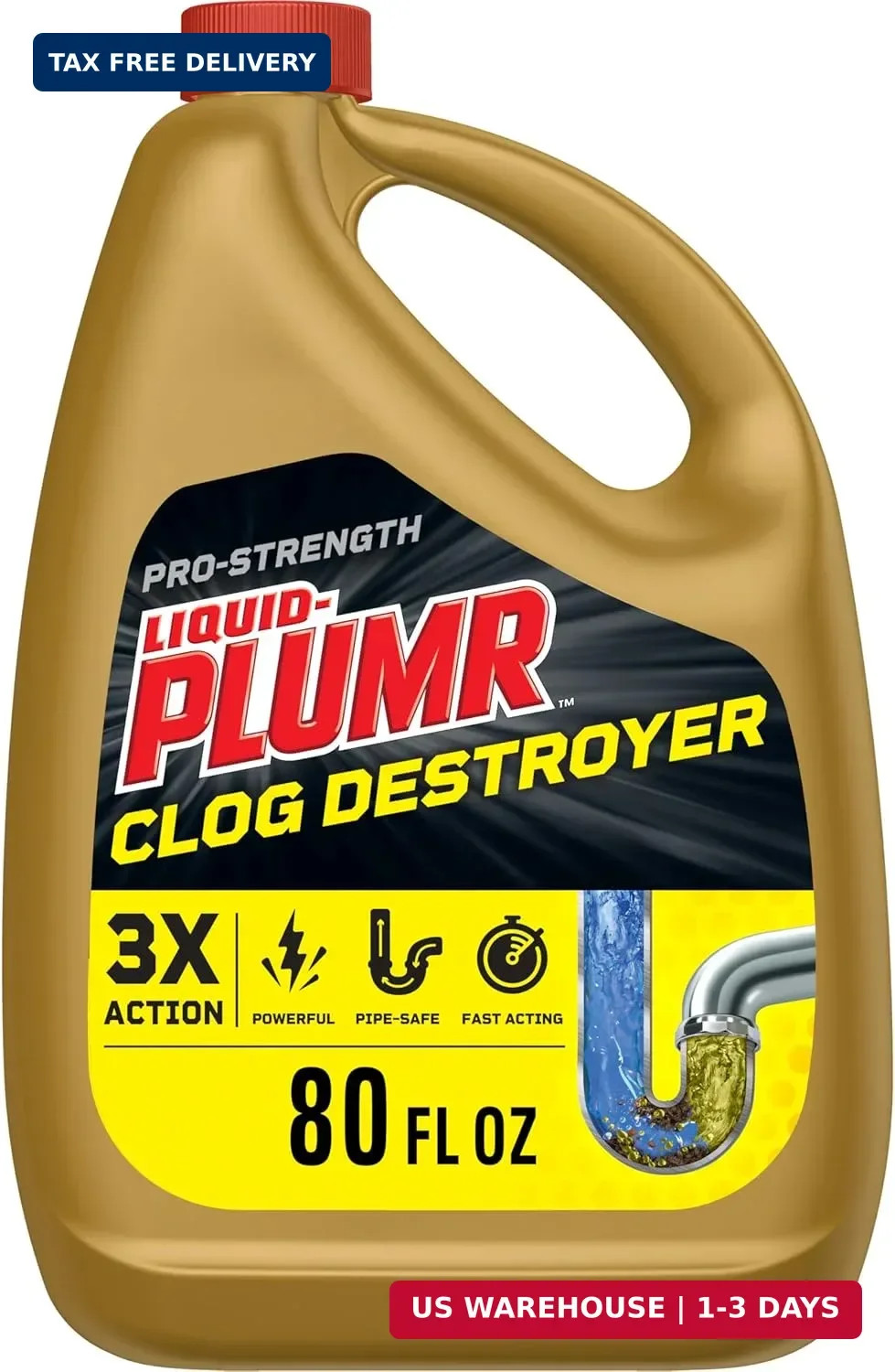 Liquid-Plumr Pro-Strength Full Clog Destroyer, Bathroom & Kitchen Sinks, Shower