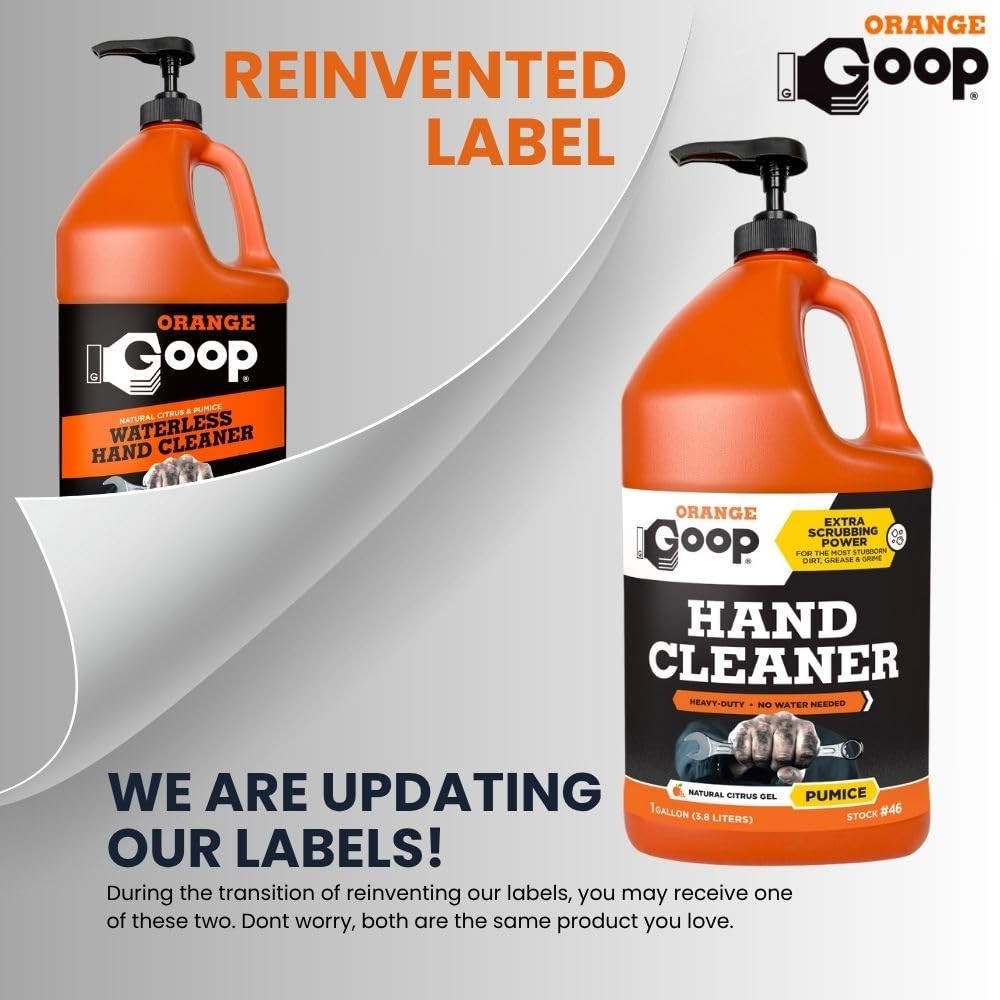 Orange Liquid with Pumice Multi-Purpose Waterless Hand Cleaner – 1 Gallon Pum…