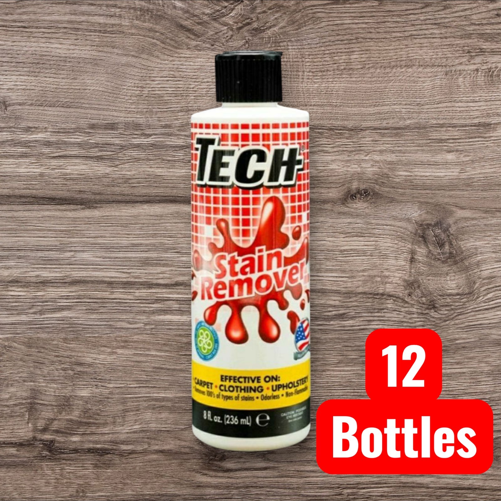 12 Tech No Scent STAIN REMOVER Liquid Multi Purpose Non-toxic Carpet Clothing