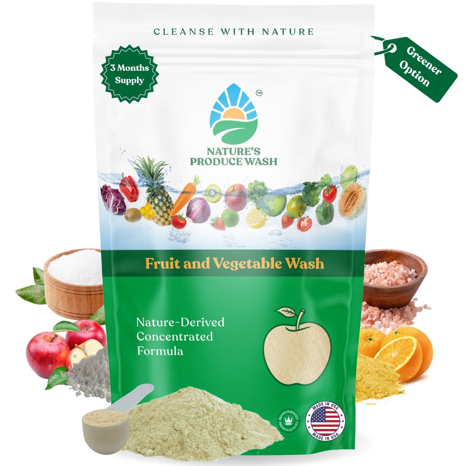 Natures Produce Wash, Fruit and Vegetable Wash, Removes Unwanted Residue, Ext…