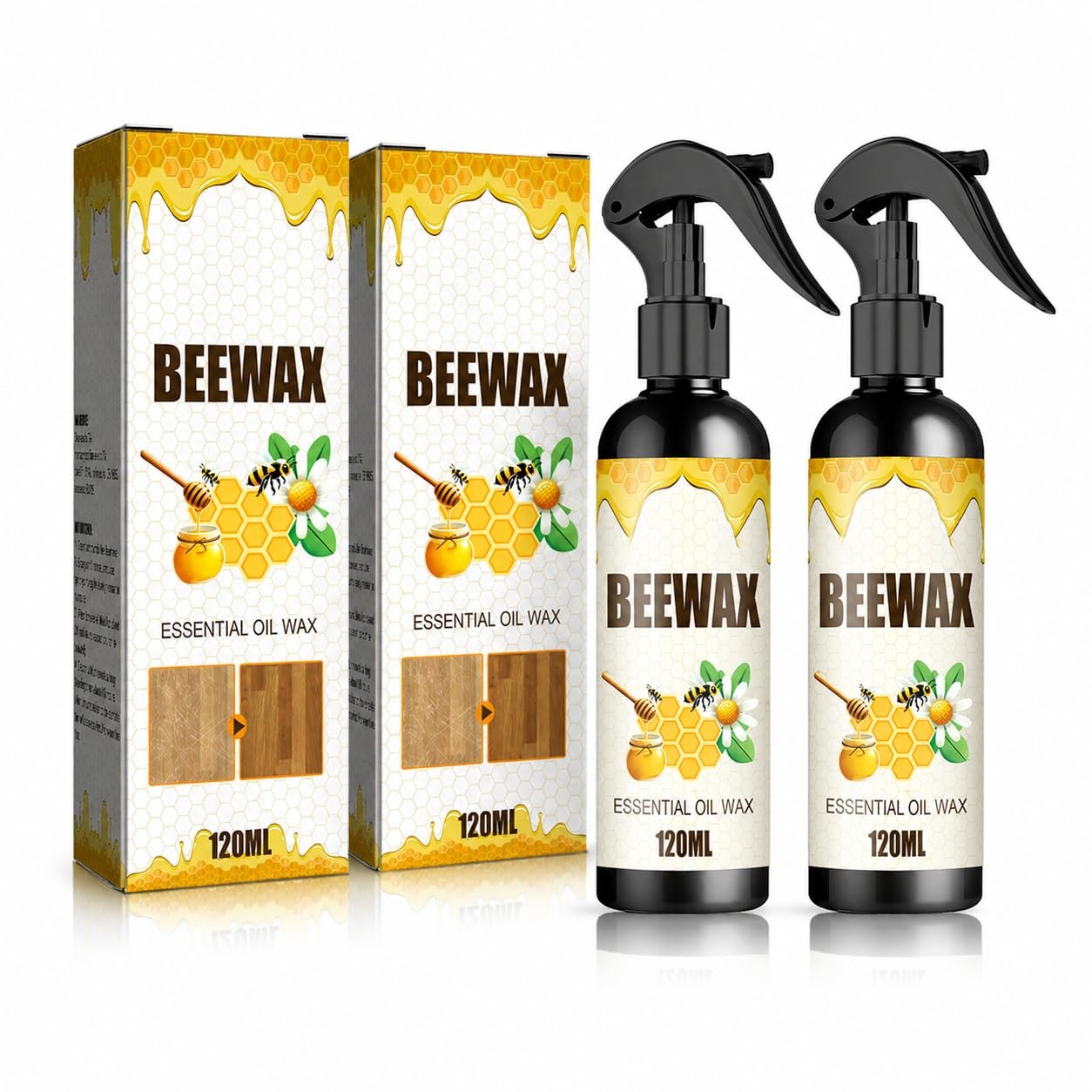 2pcs Beeswax Wood Polish,Bees Wax Furniture Polish And Cleaner,Beeswax Furnit…