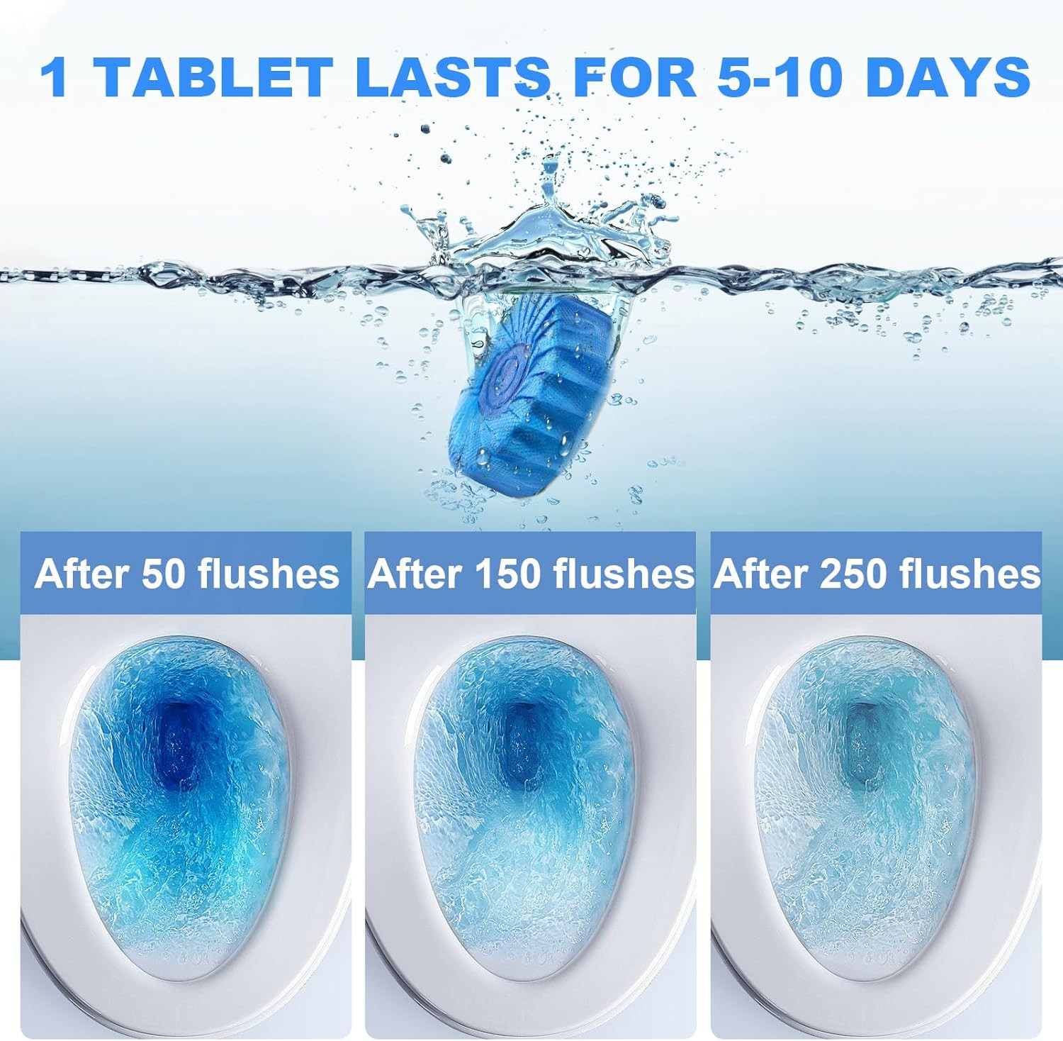 100 Pack Toilet Bowl Cleaner Tablets, Long-Lasting Bathroom Toilet Tank Cleaner.