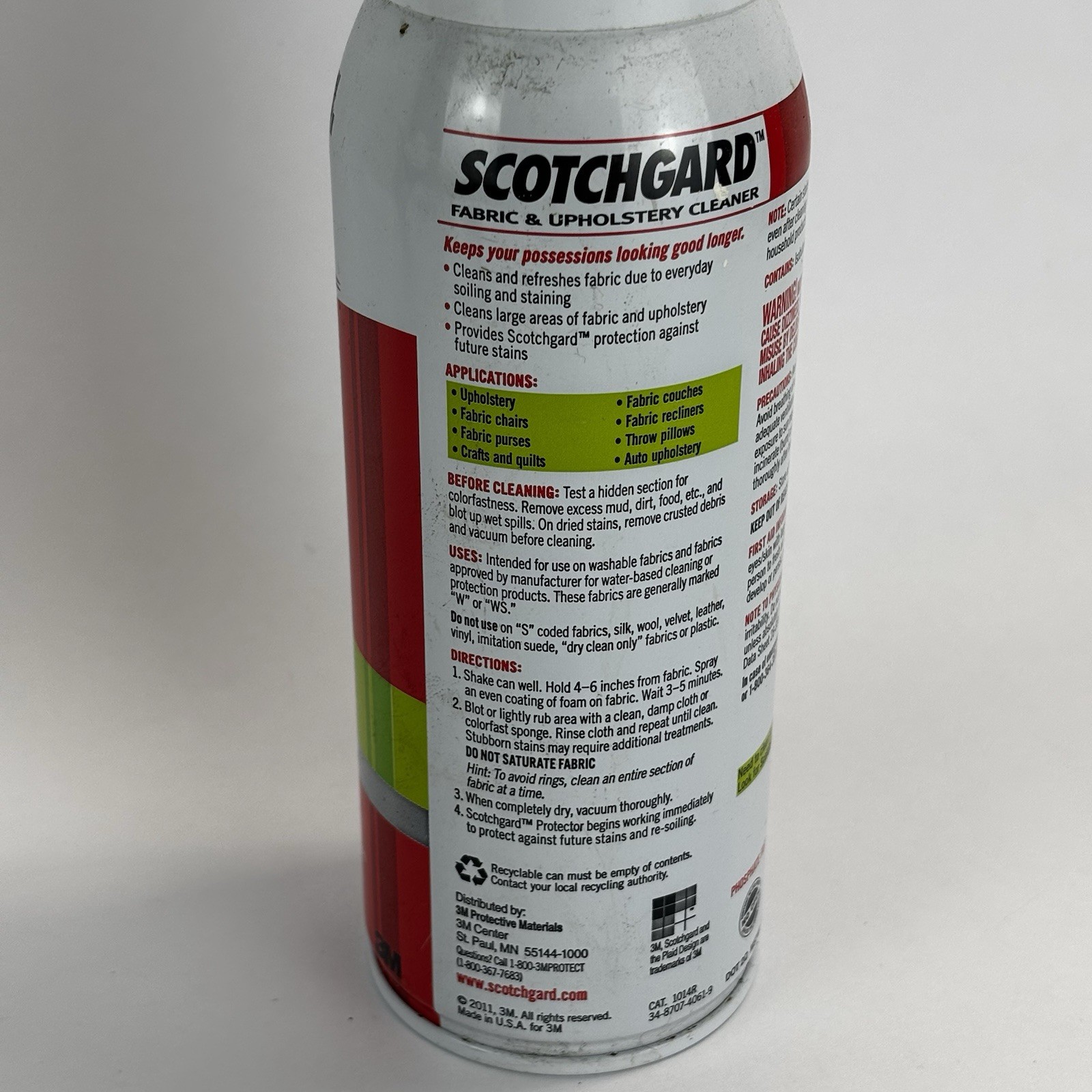 Scotchgard 3M Fabric And Upholstery Cleaner 14 oz New Old Stock 2011