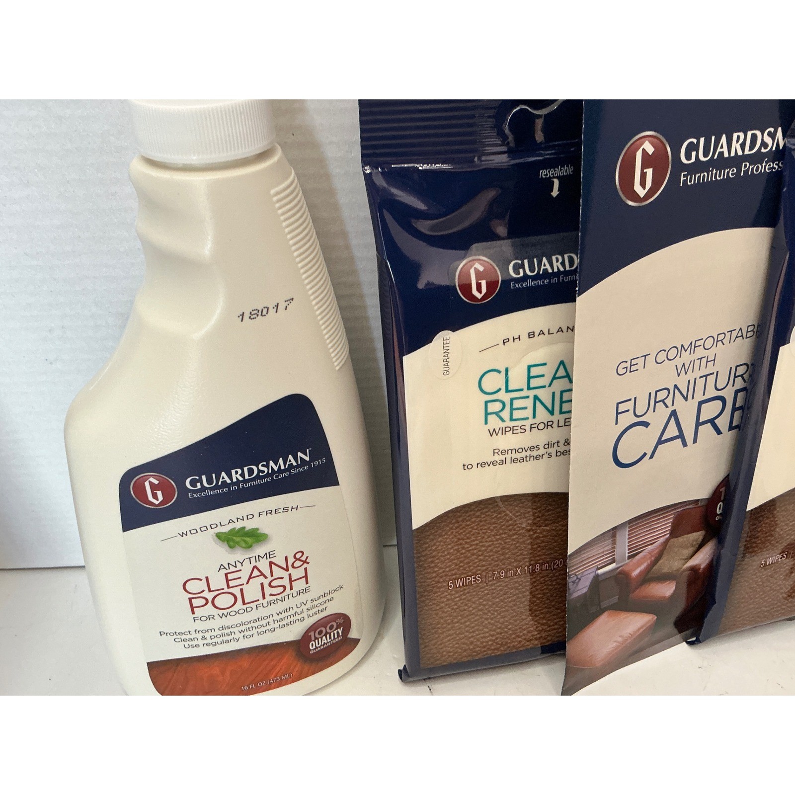 Guardsman Furniture Care Starter Kit Wood Polish Leather Wipes Dusting Cloth Set