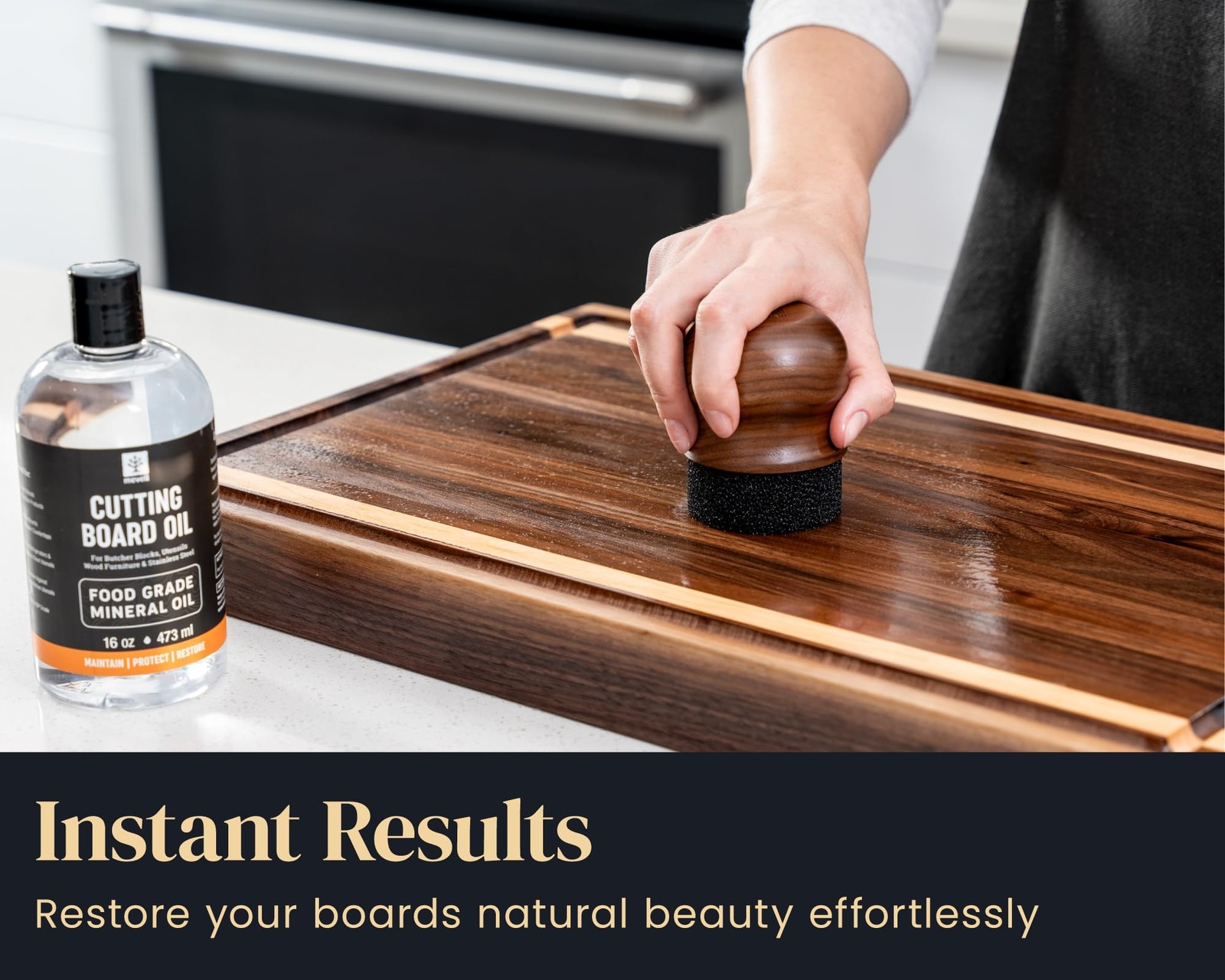 Mevell Cutting Board Oil Applicator, Great for Butcher Blocks, Counter Tops, …