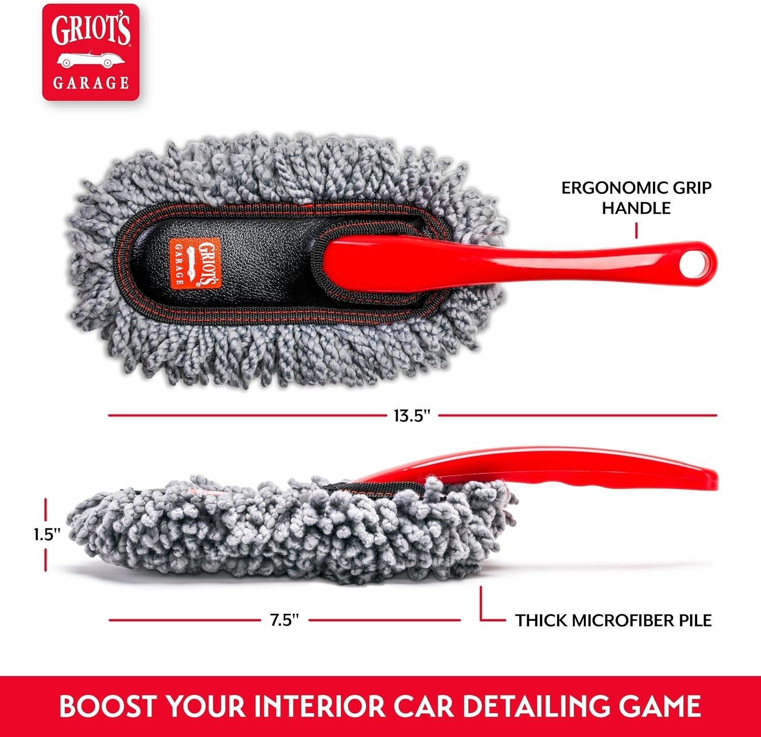 Effortless Car Interior Cleaning with 13.5” Microfiber Mini Duster & Storage Bag