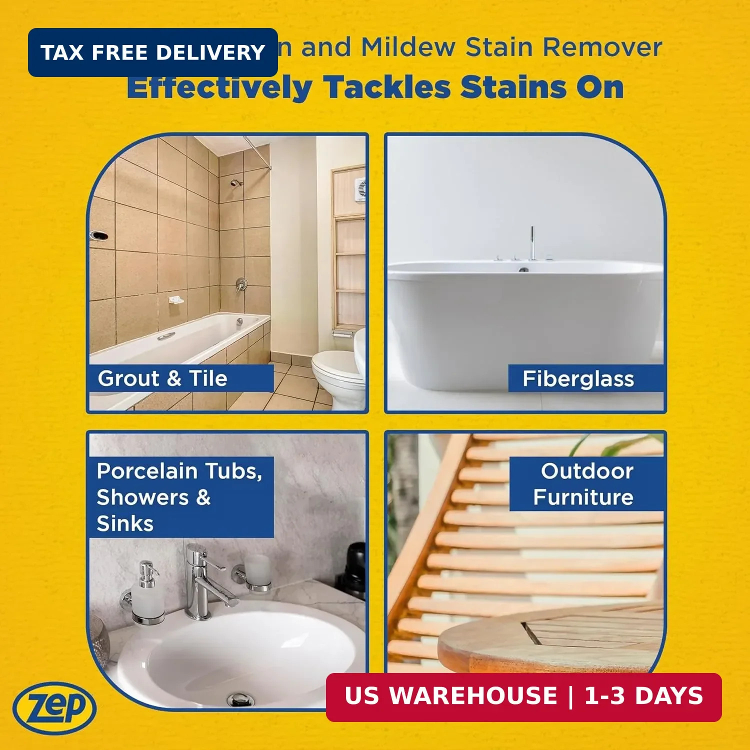 Zep Mold Stain and Mildew Stain Remover 1 Gallon (Case of 2) ZUMILDEW128 – Profe